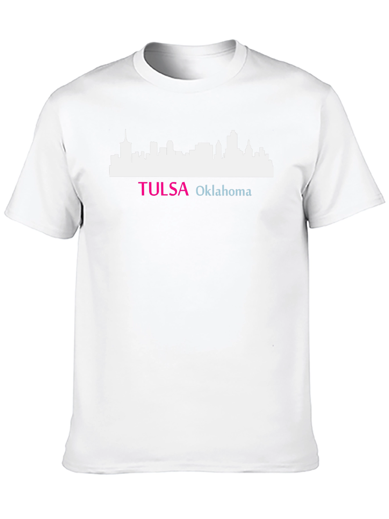 Black Tulsa Oklahoma Skyline T-Shirt view 10