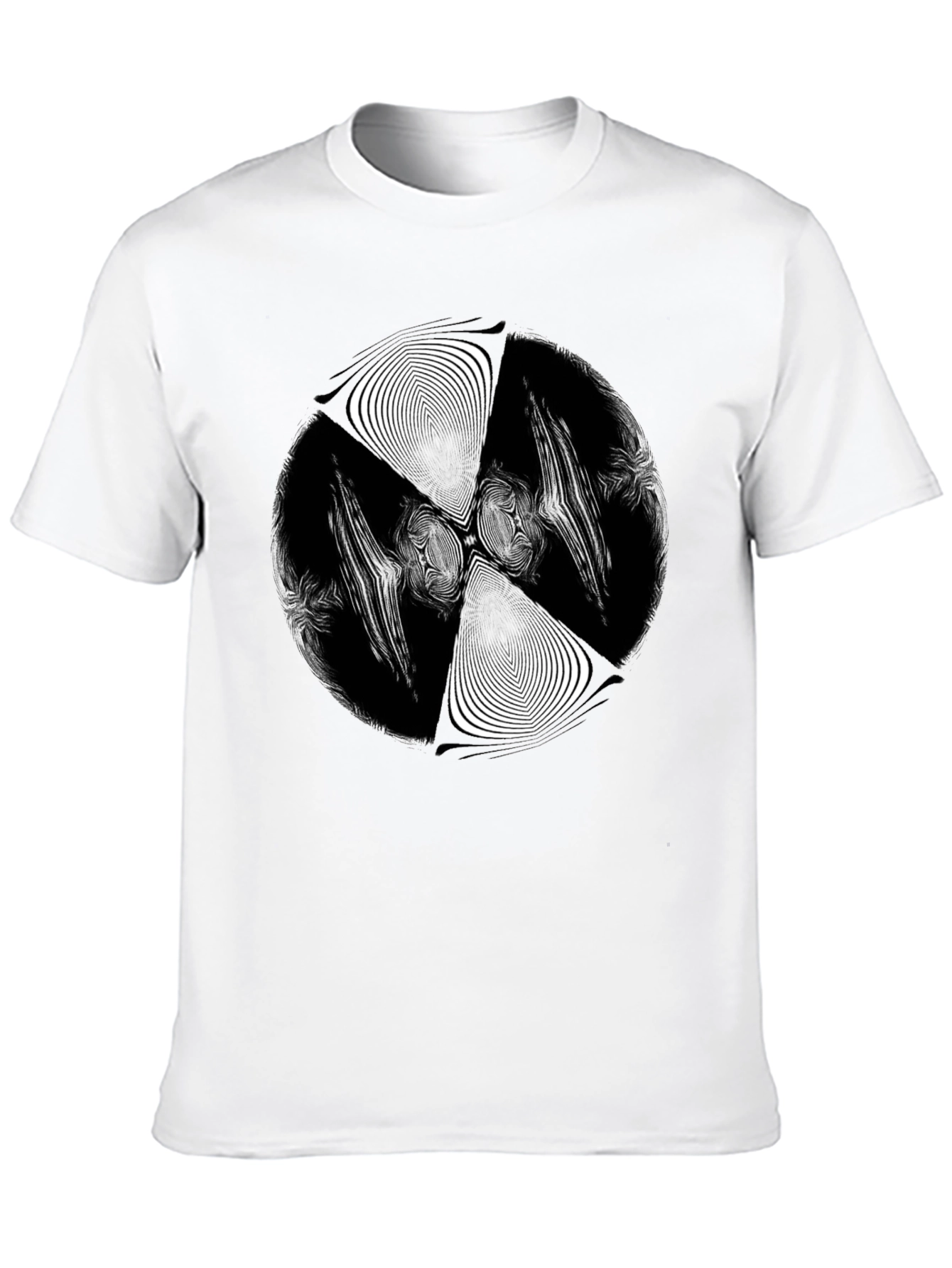 Black Abstract Vortex Graphic Black T-Shirt view 10
