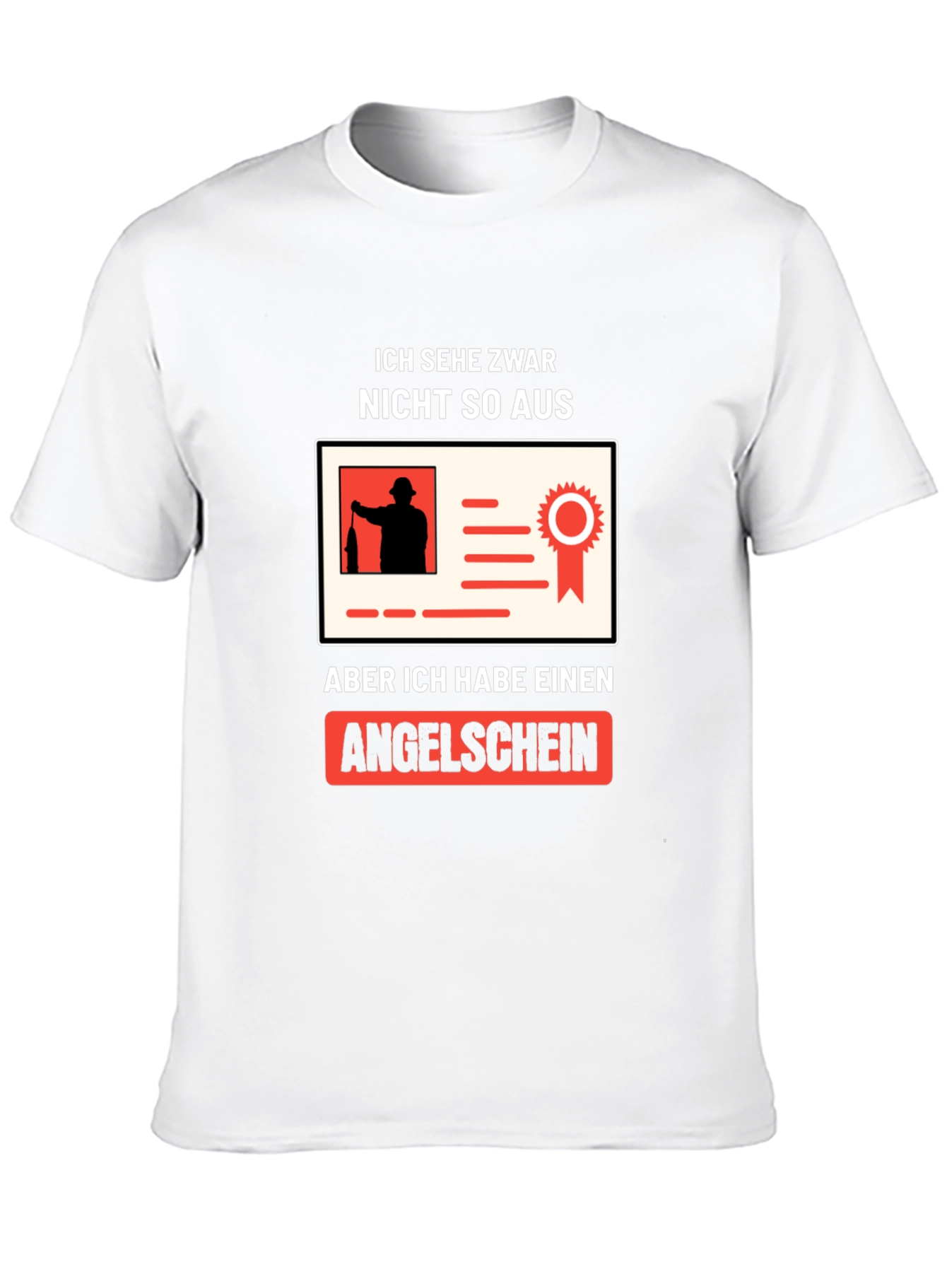 Black Funny Angler Fishing License T-Shirt view 10