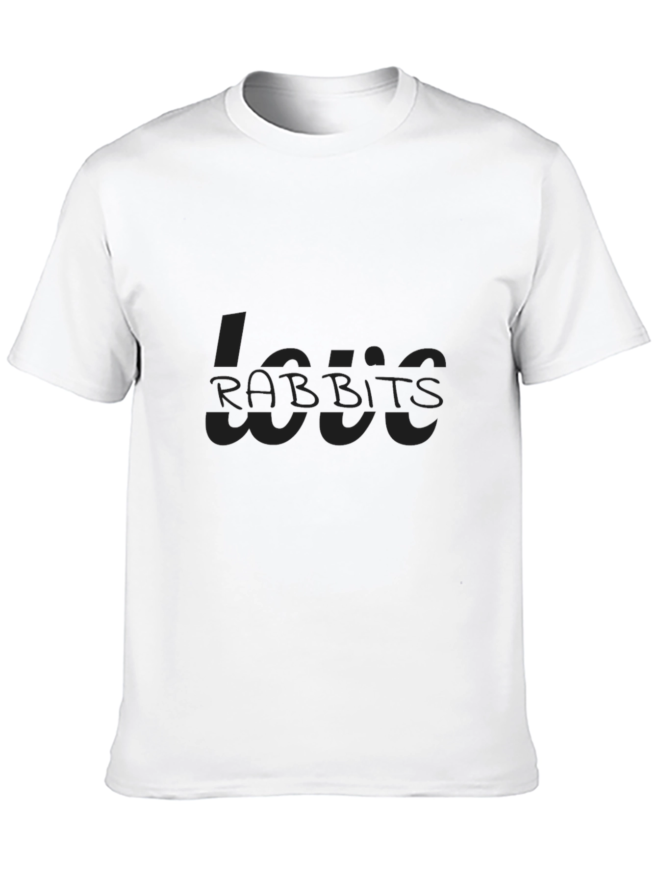 Black Love Rabbits Tee - Soft Cotton Casual Wear view 10