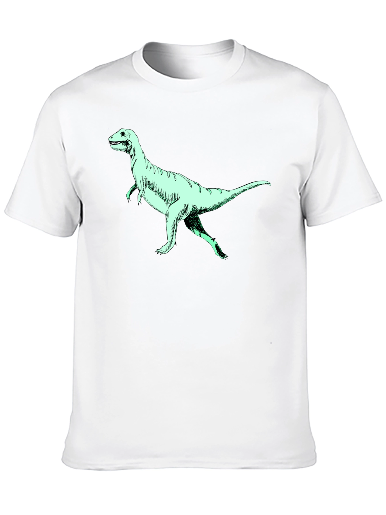 Black Dinosaur Graphic Tee - Black Crew Neck T-Shirt view 10