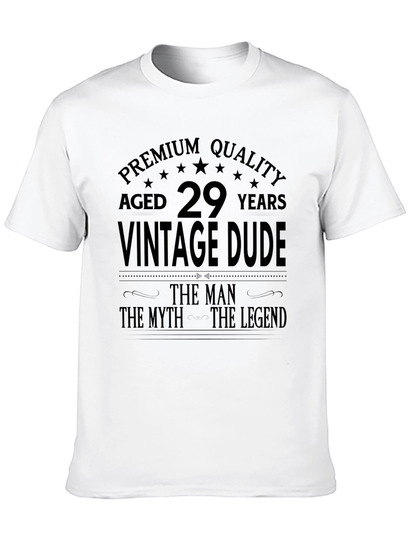 Black Vintage Dude 29th Birthday Premium Quality Black T-Shirt view 10