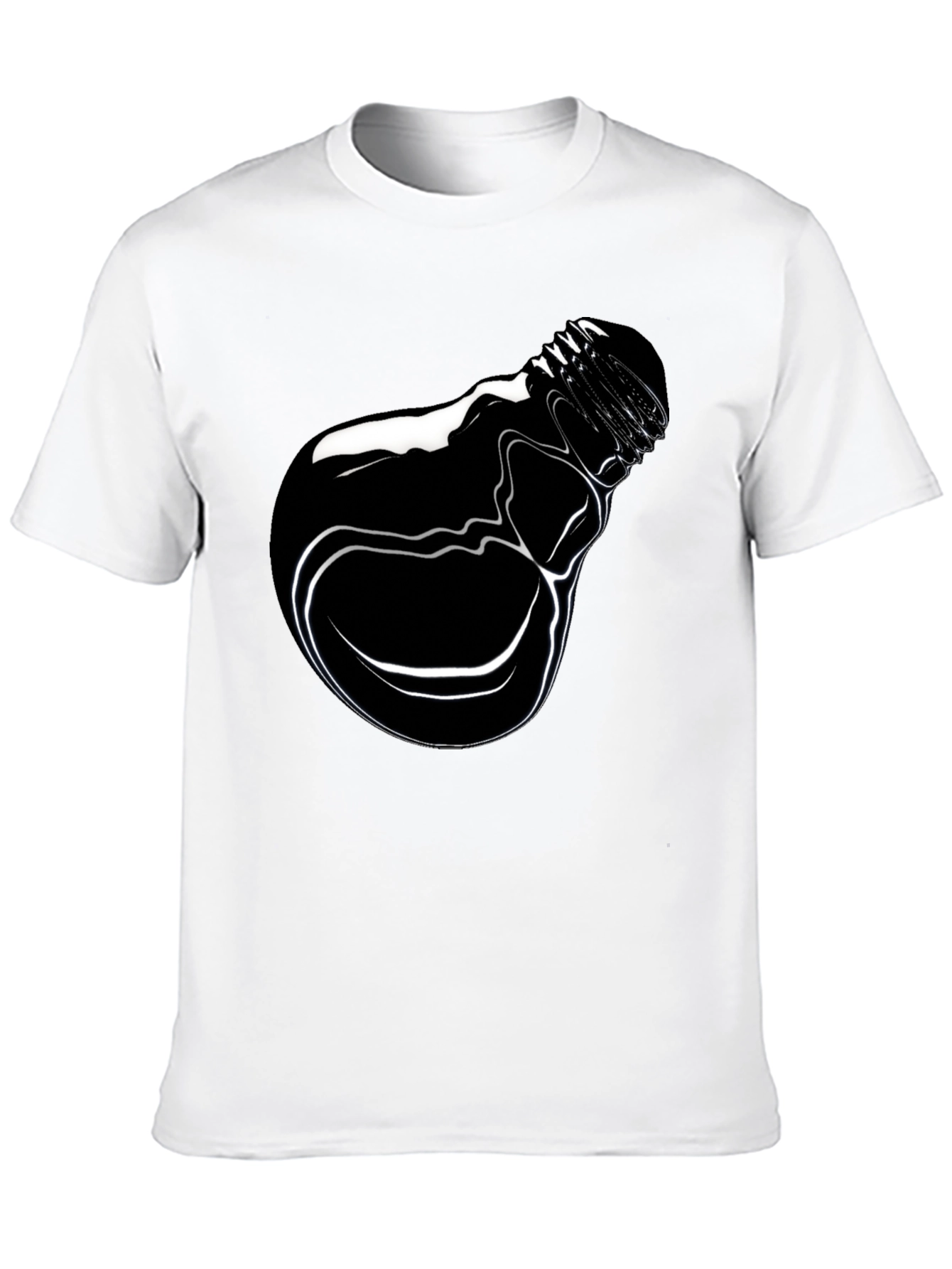 Black Men's Black Graphic Tee - Lightbulb Design view 10