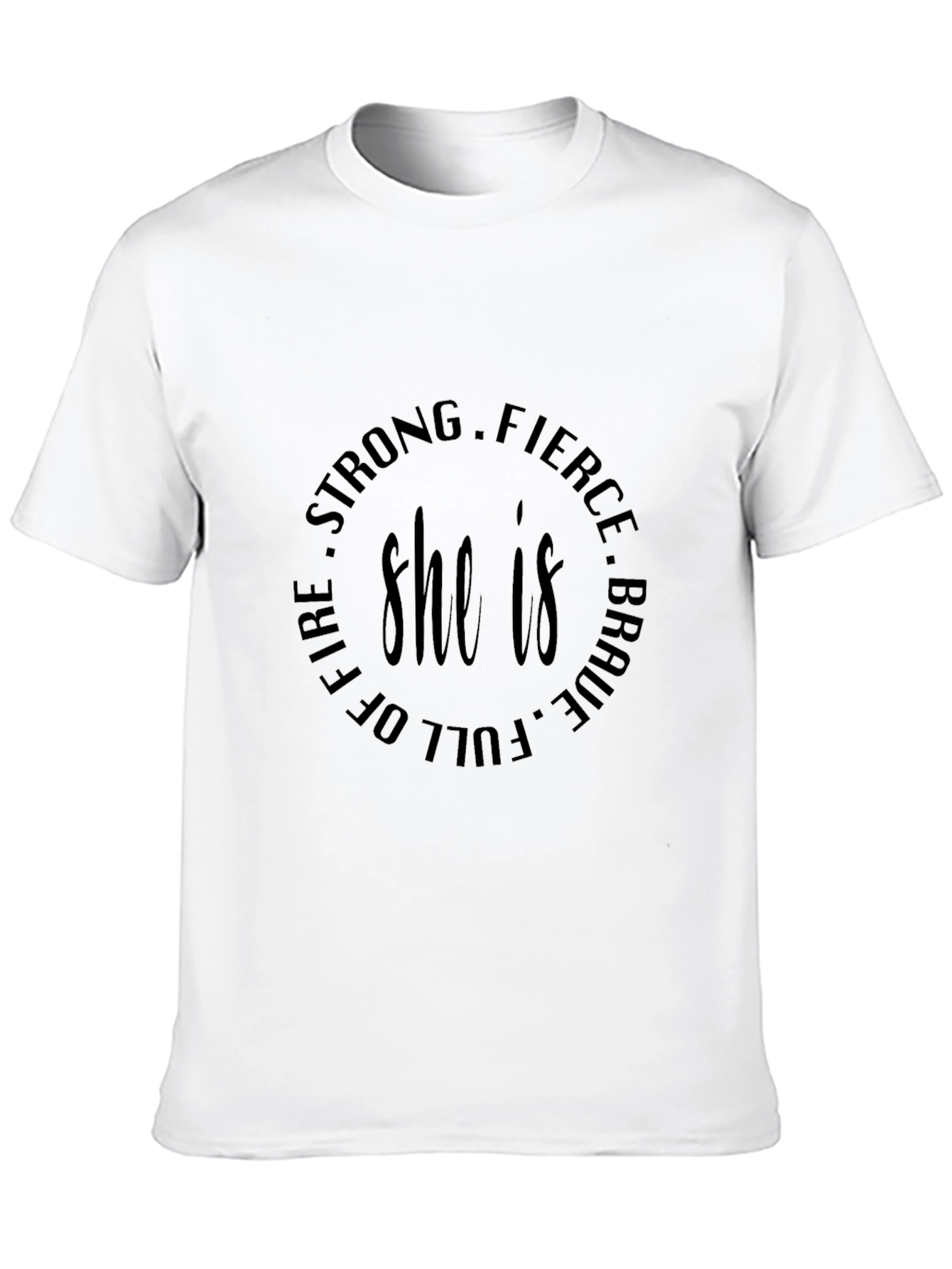 Black She is Strong Fierce Brave Tee view 10