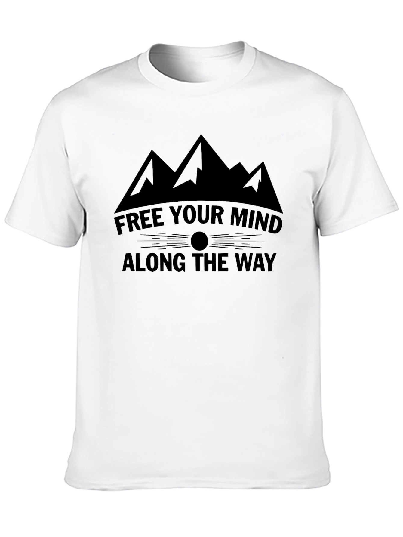 Black Motivational Mountain T-Shirt: Free Your Mind view 10