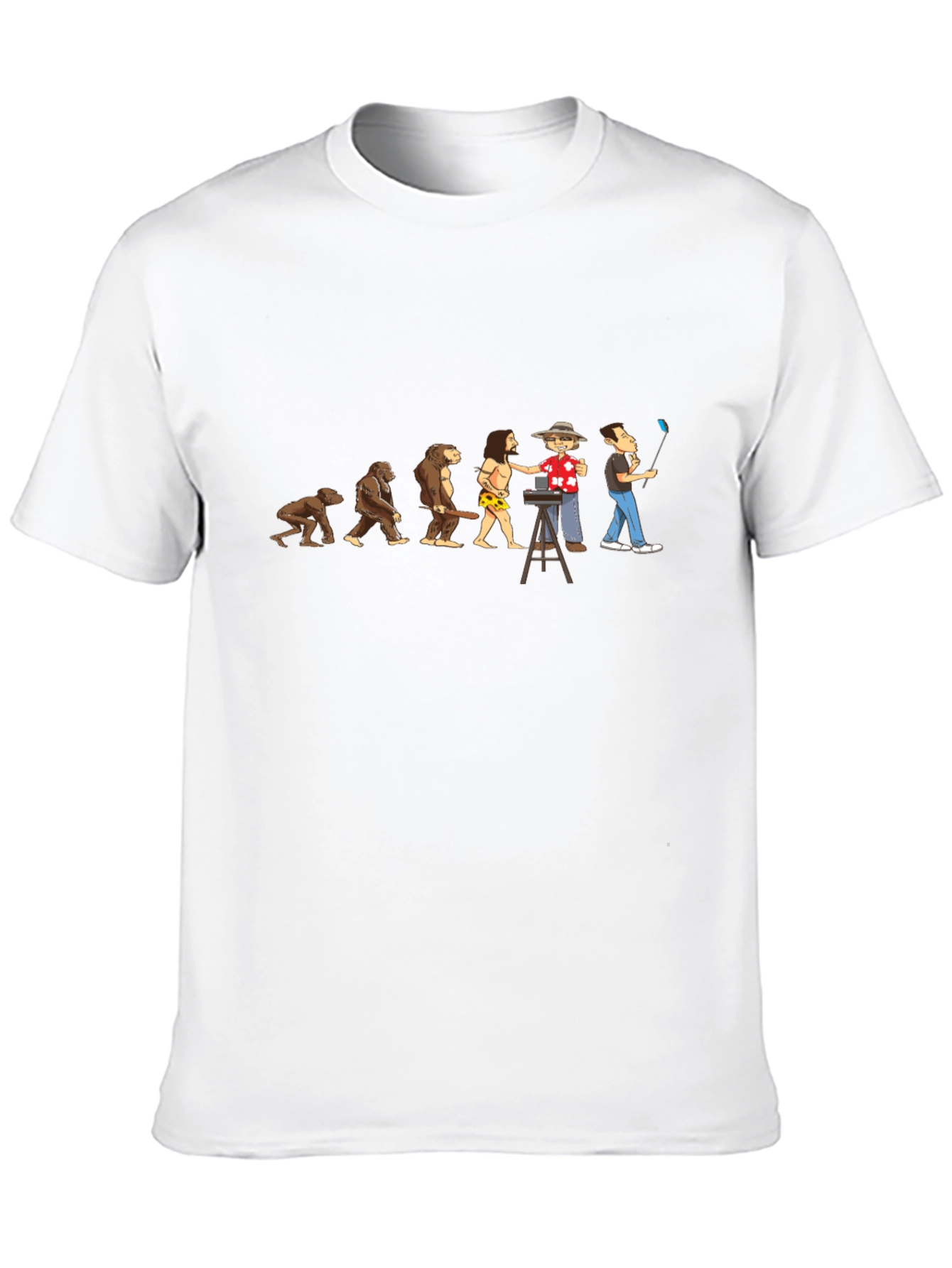 Black Evolution of Selfie Funny Graphic T-Shirt view 10