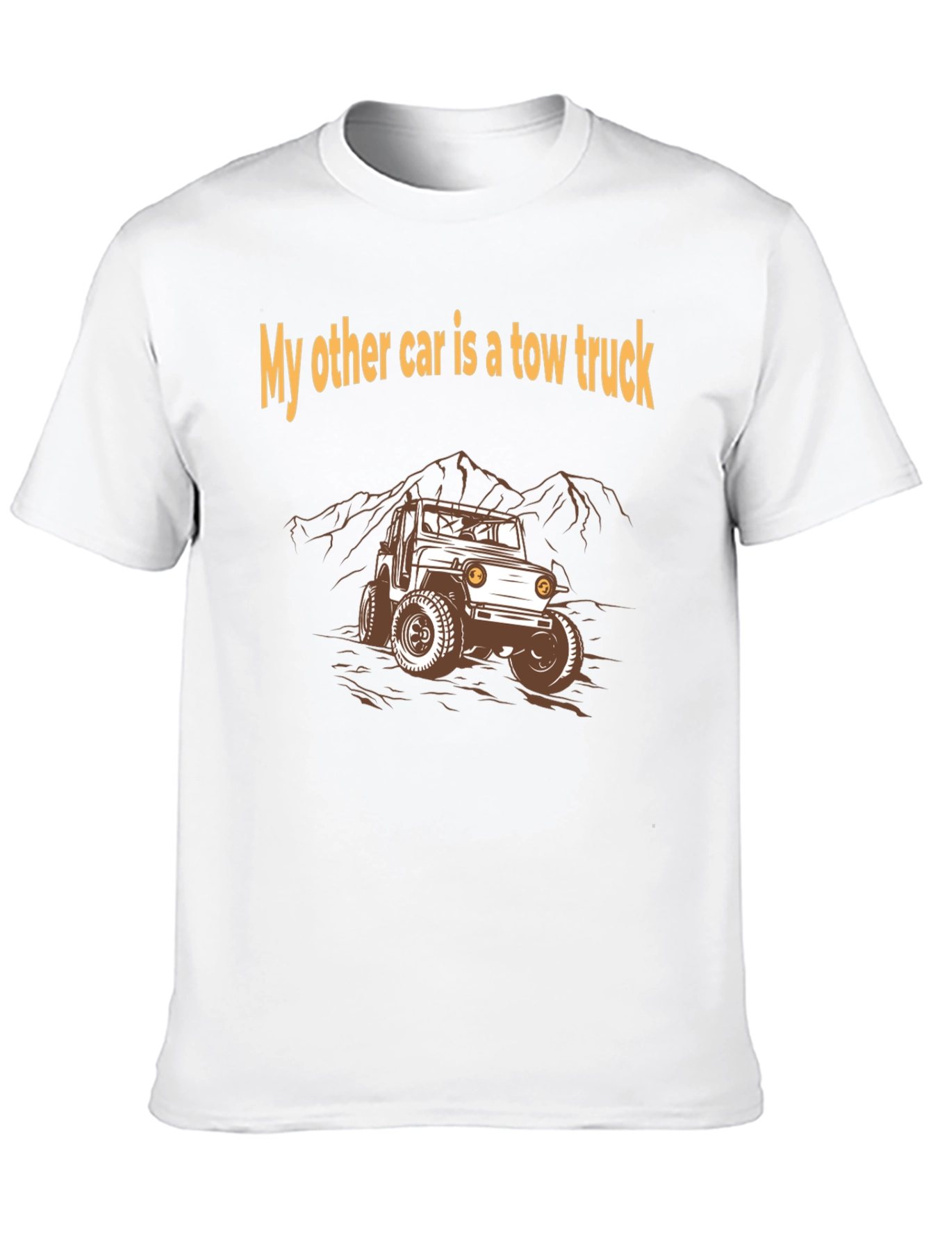 Black Tow Truck T-Shirt - "My Other Car" Design view 10