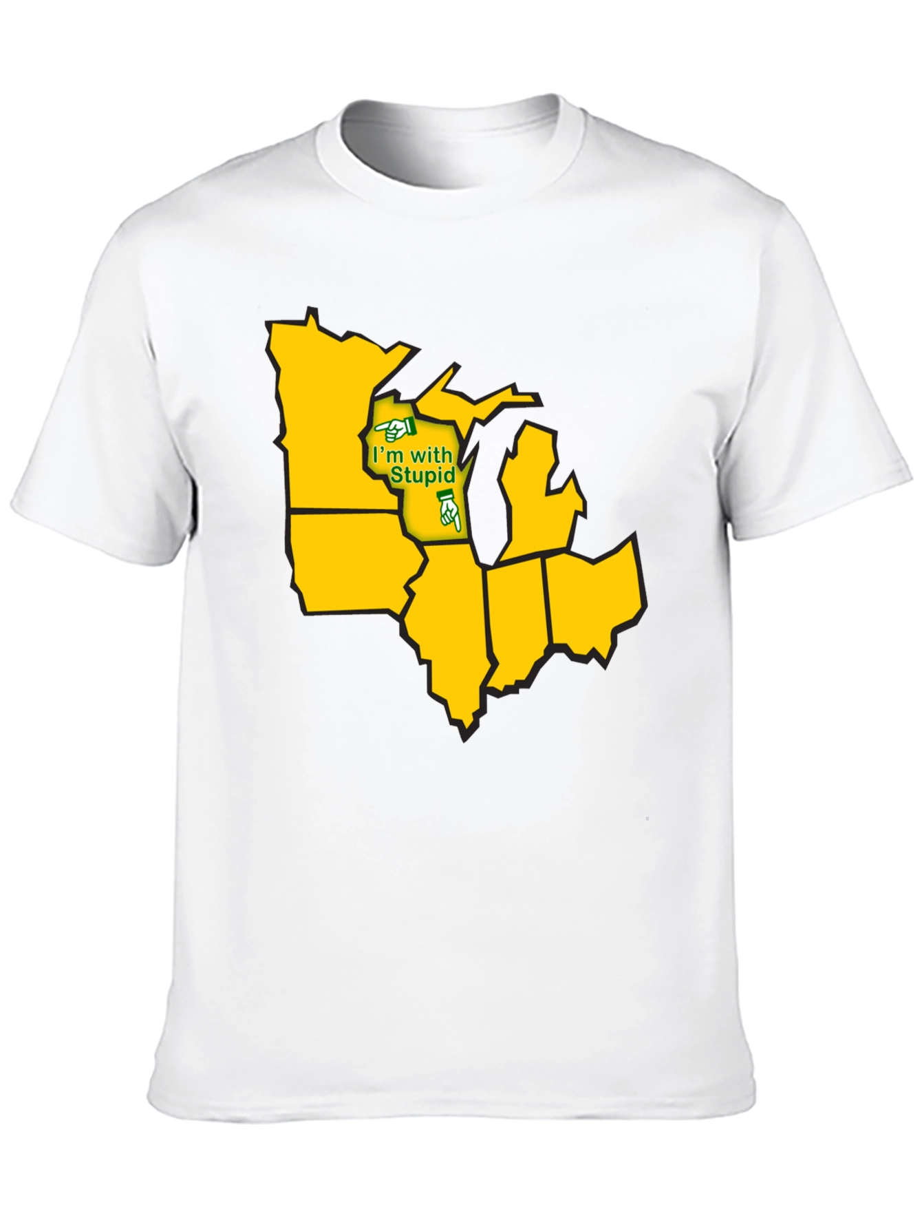 Black Midwest States Funny Humor Graphic T-Shirt view 10