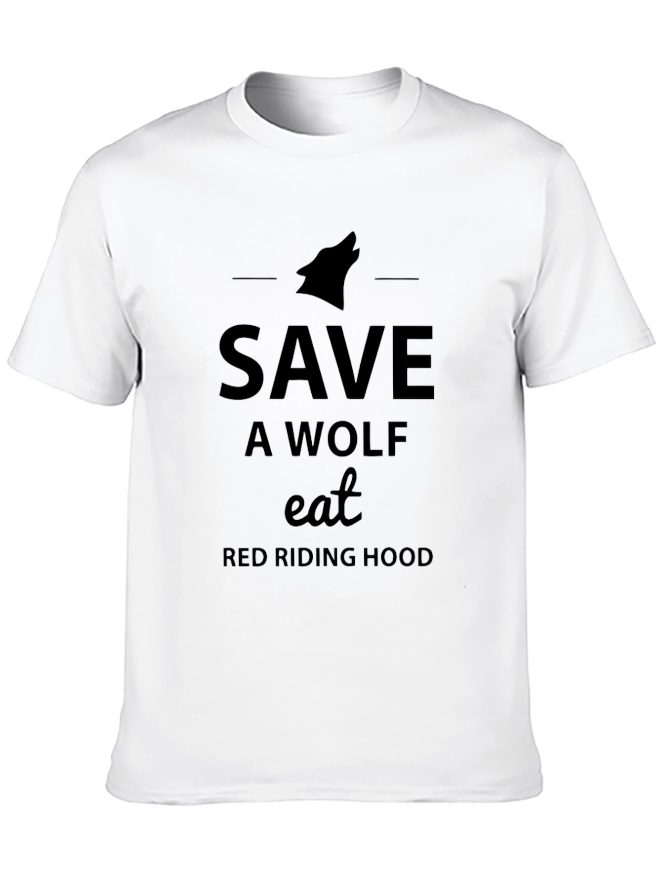 Black Save a Wolf, Eat Red Riding Hood Black T-Shirt view 10
