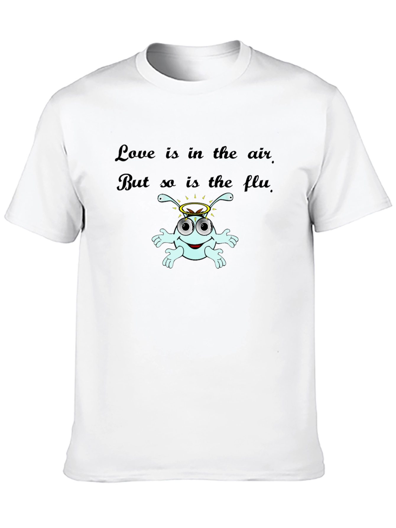 Black Humorous Flu Season T-Shirt - Love is in the Air view 10