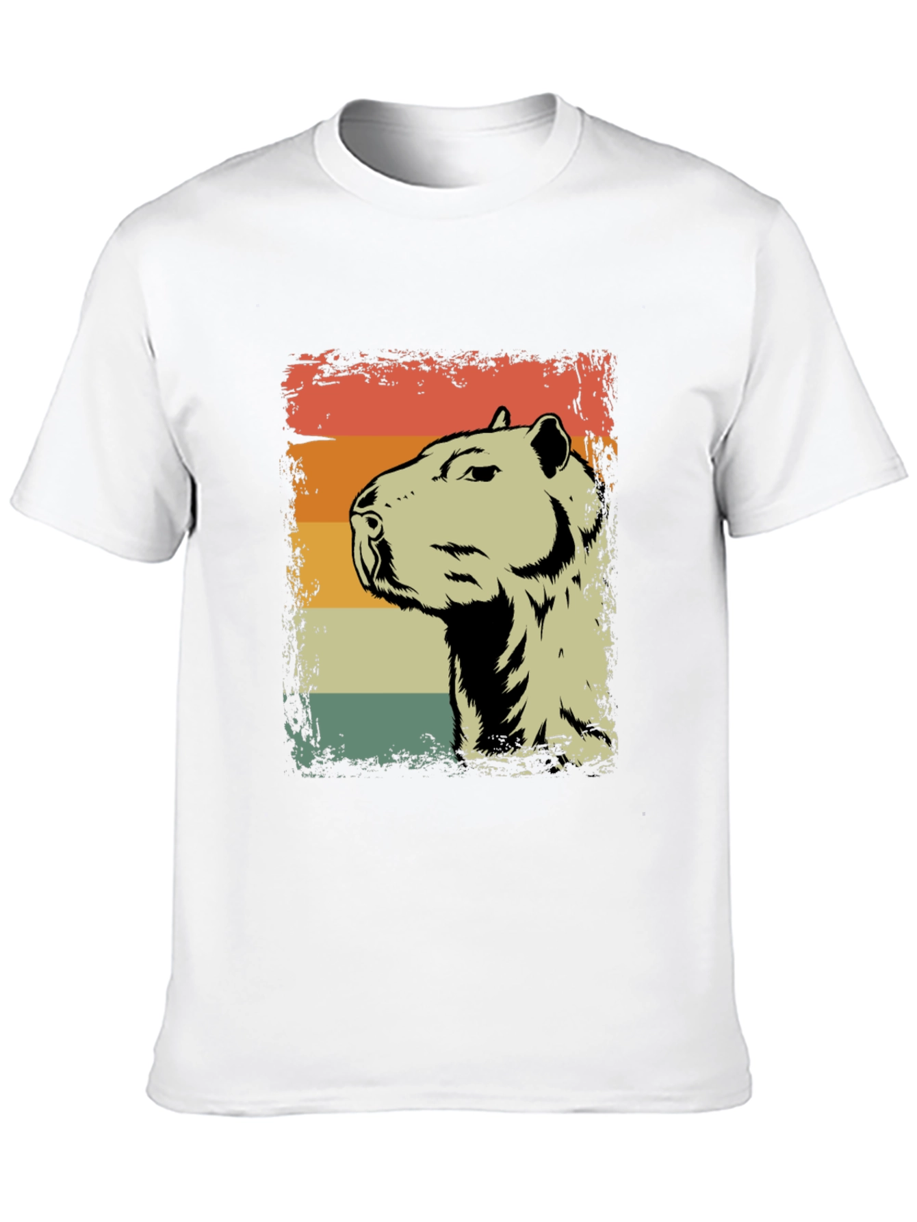 Black Retro Capybara Graphic Tee - Vintage Style Animal Shirt view 10