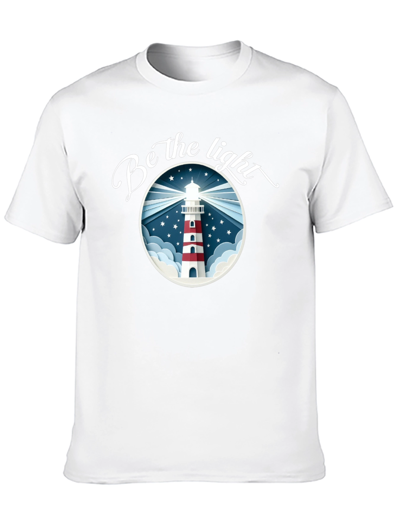 Black Be the Light Lighthouse Graphic Tee - Black Cotton T-Shirt view 10