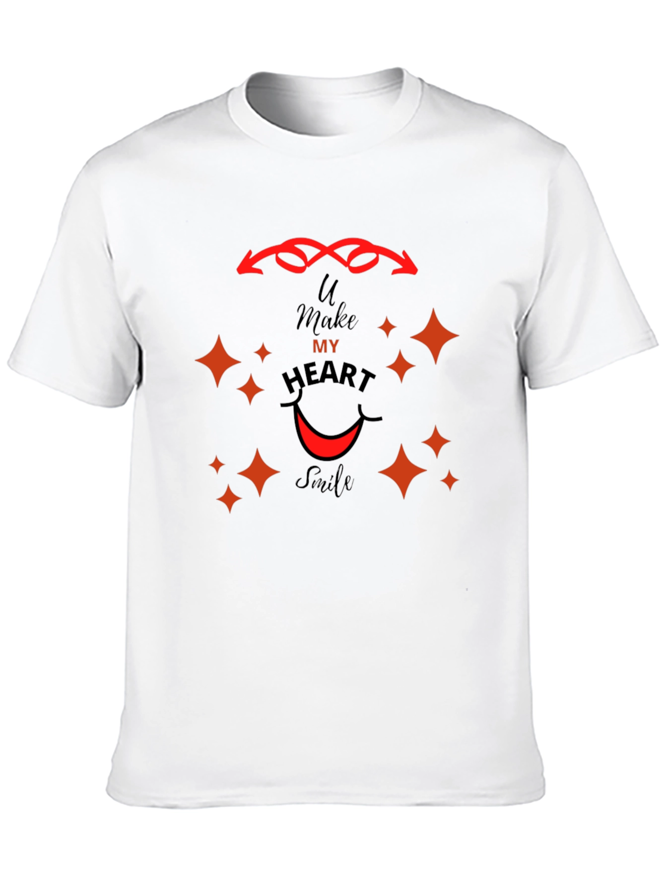 Black U Make My Heart Smile Graphic Tee - Soft Cotton Blend view 10