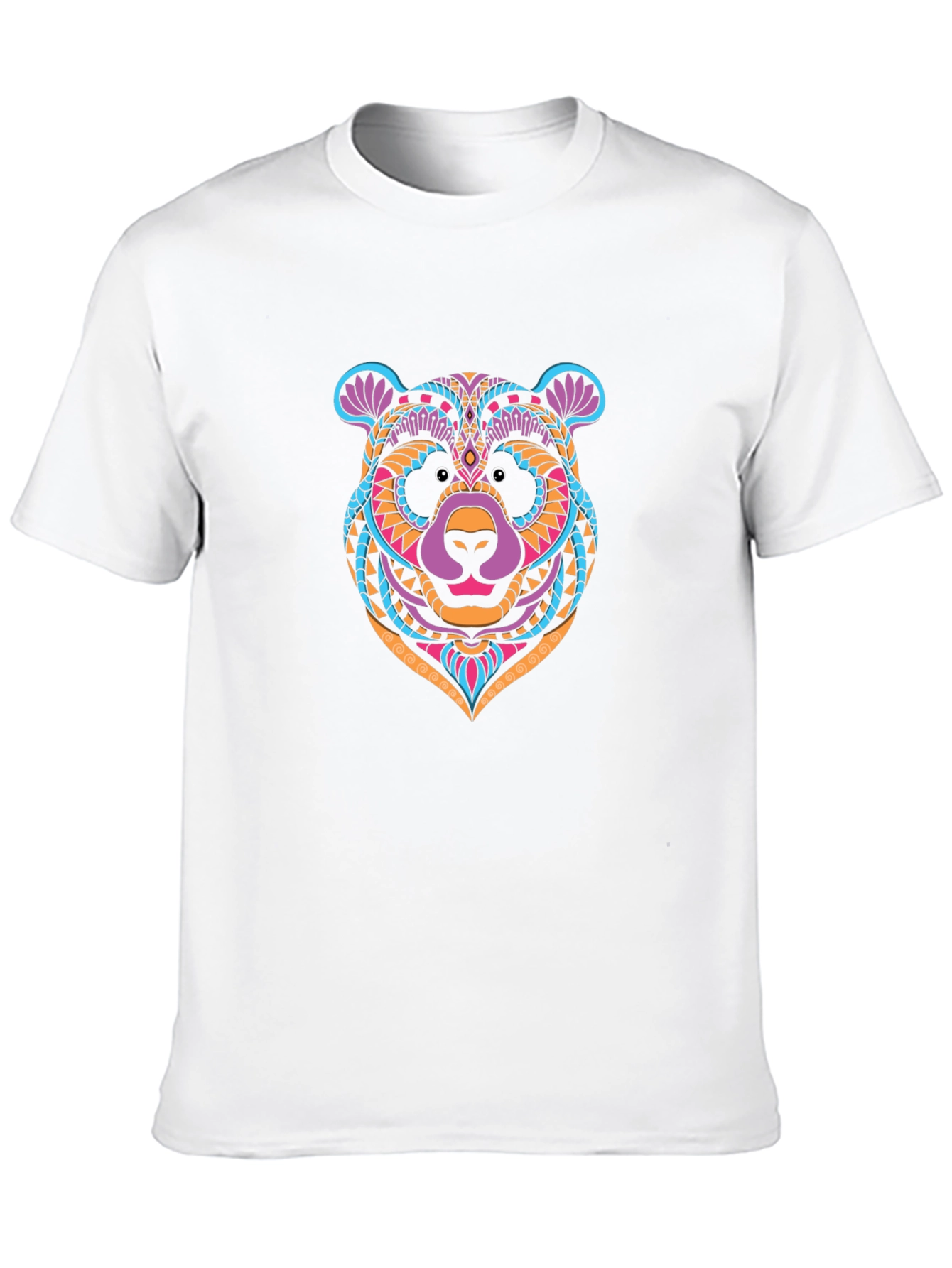 Black Colorful Bear Graphic Tee - Stylish Black T-Shirt view 10