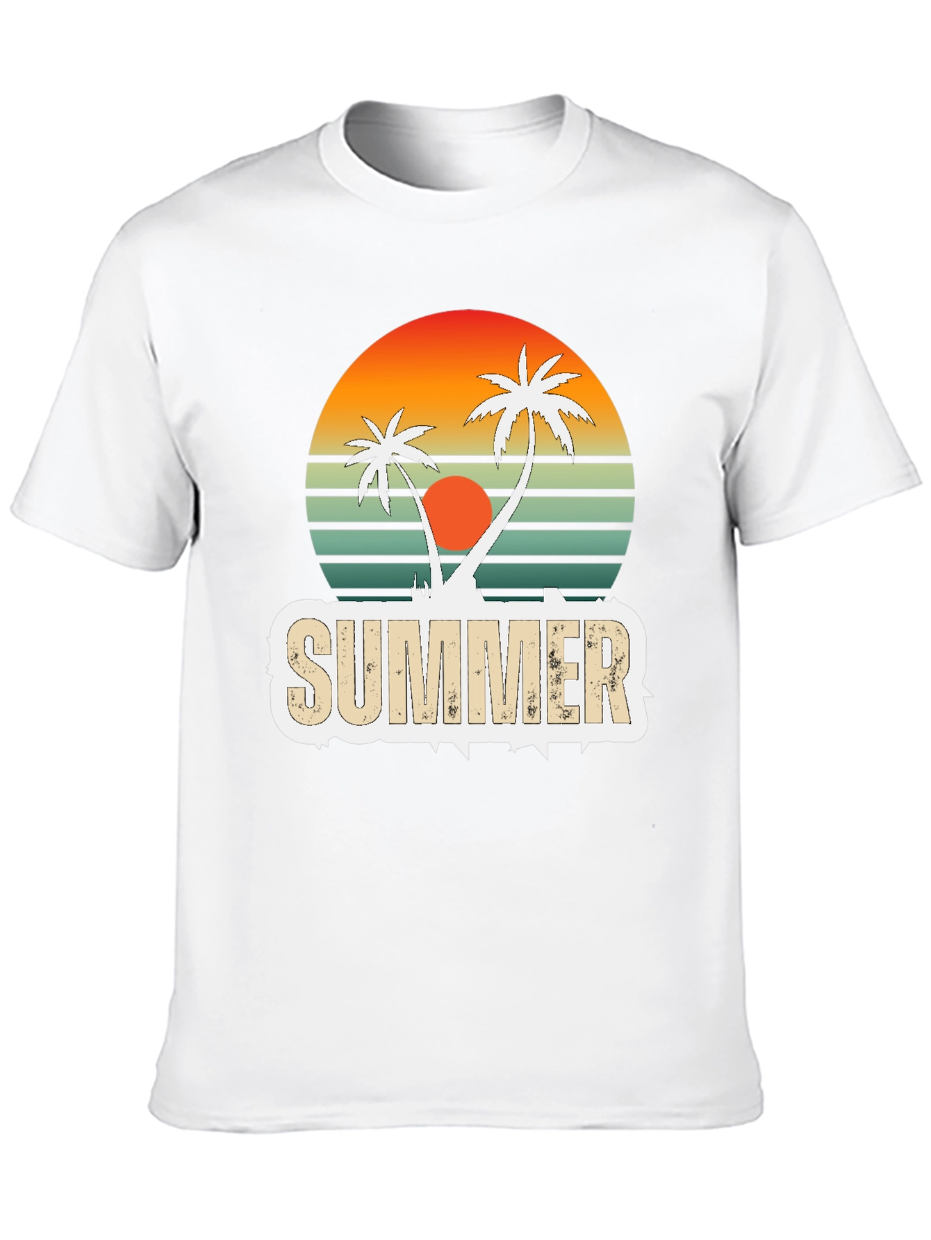 Black Retro Summer Palm Tree Graphic T-Shirt view 10