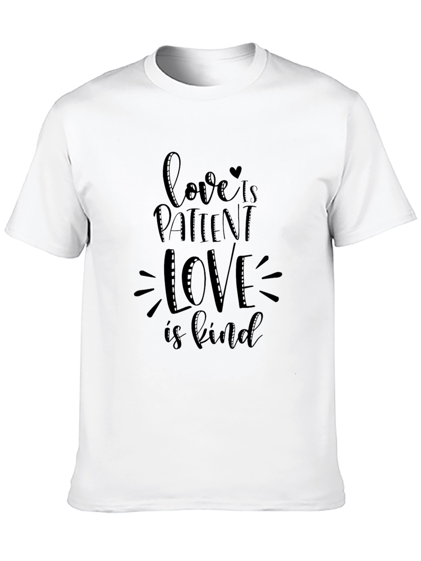 Black Love Is Patient Graphic Tee - Black Cotton T-Shirt view 10