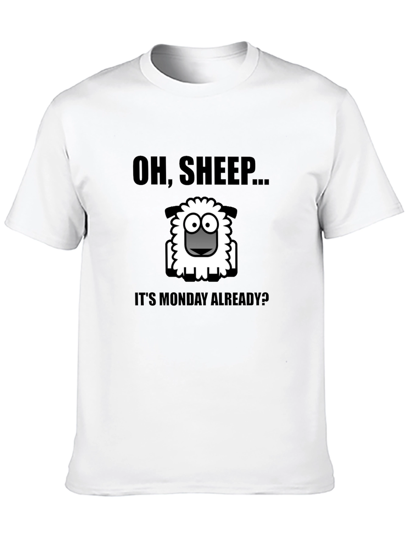 Black Oh, Sheep... It's Monday Already? T-Shirt view 10