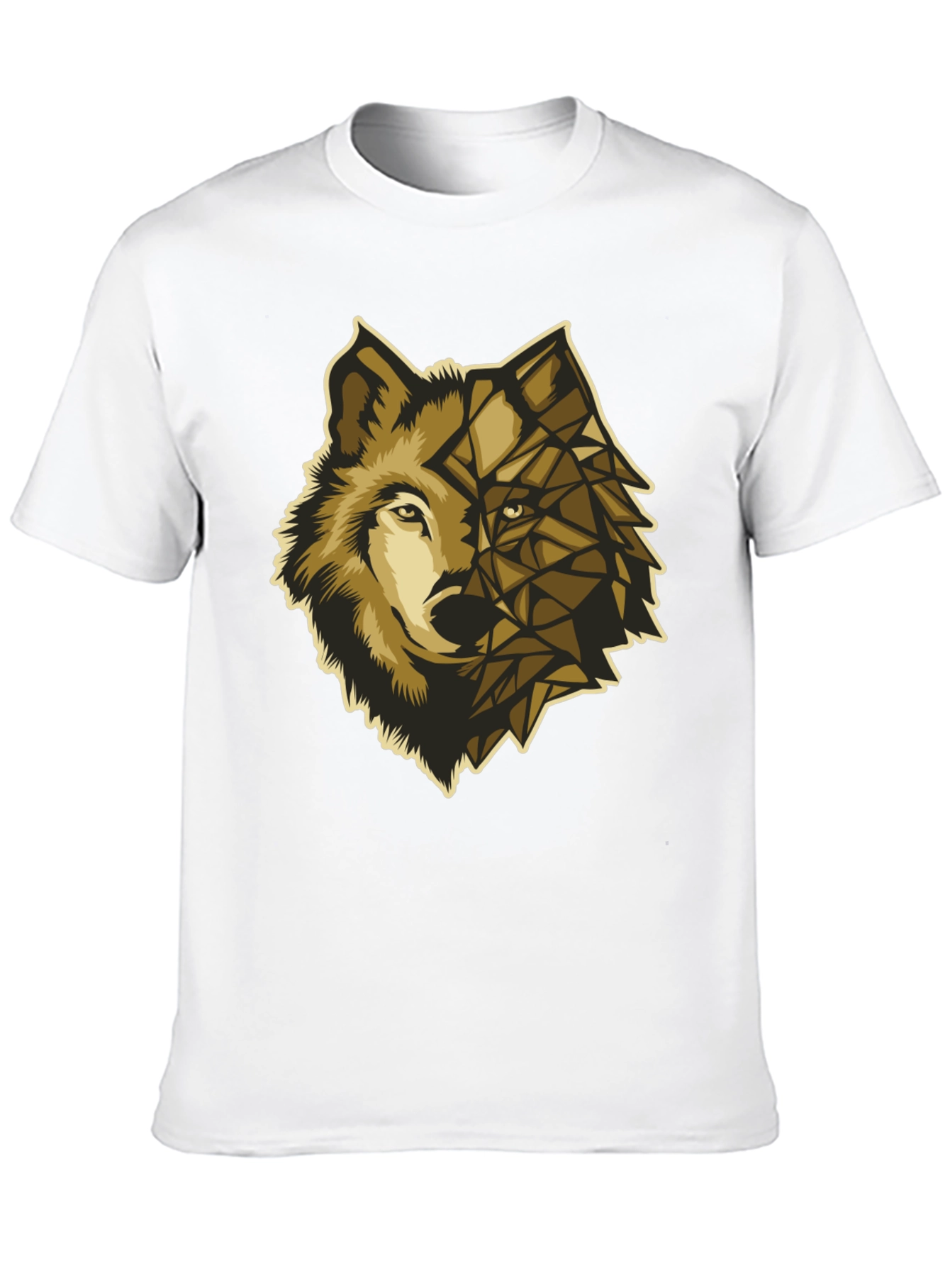 Black Geometric Wolf Graphic Tee - Premium Black Cotton view 10