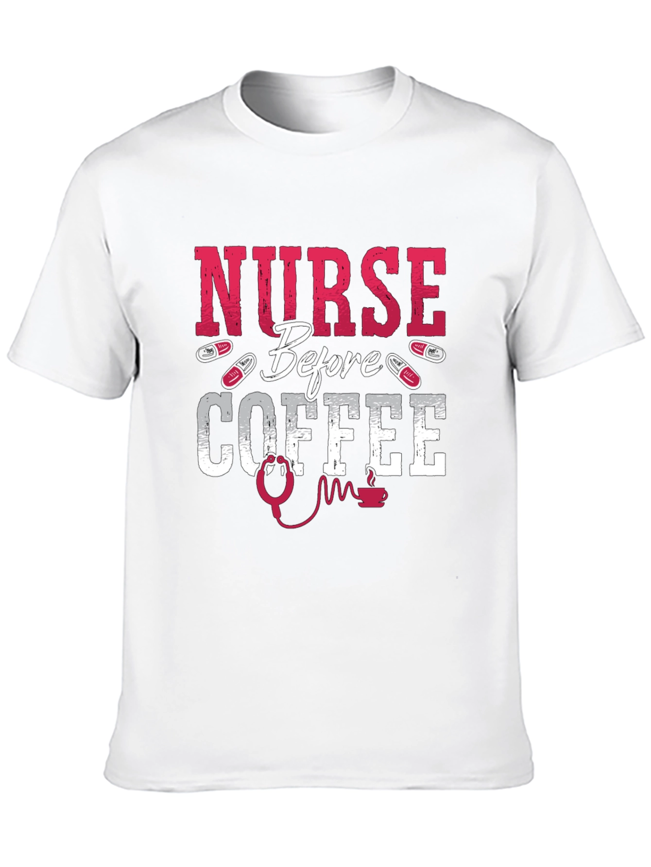 Black Nurse Before Coffee Graphic Tee view 10