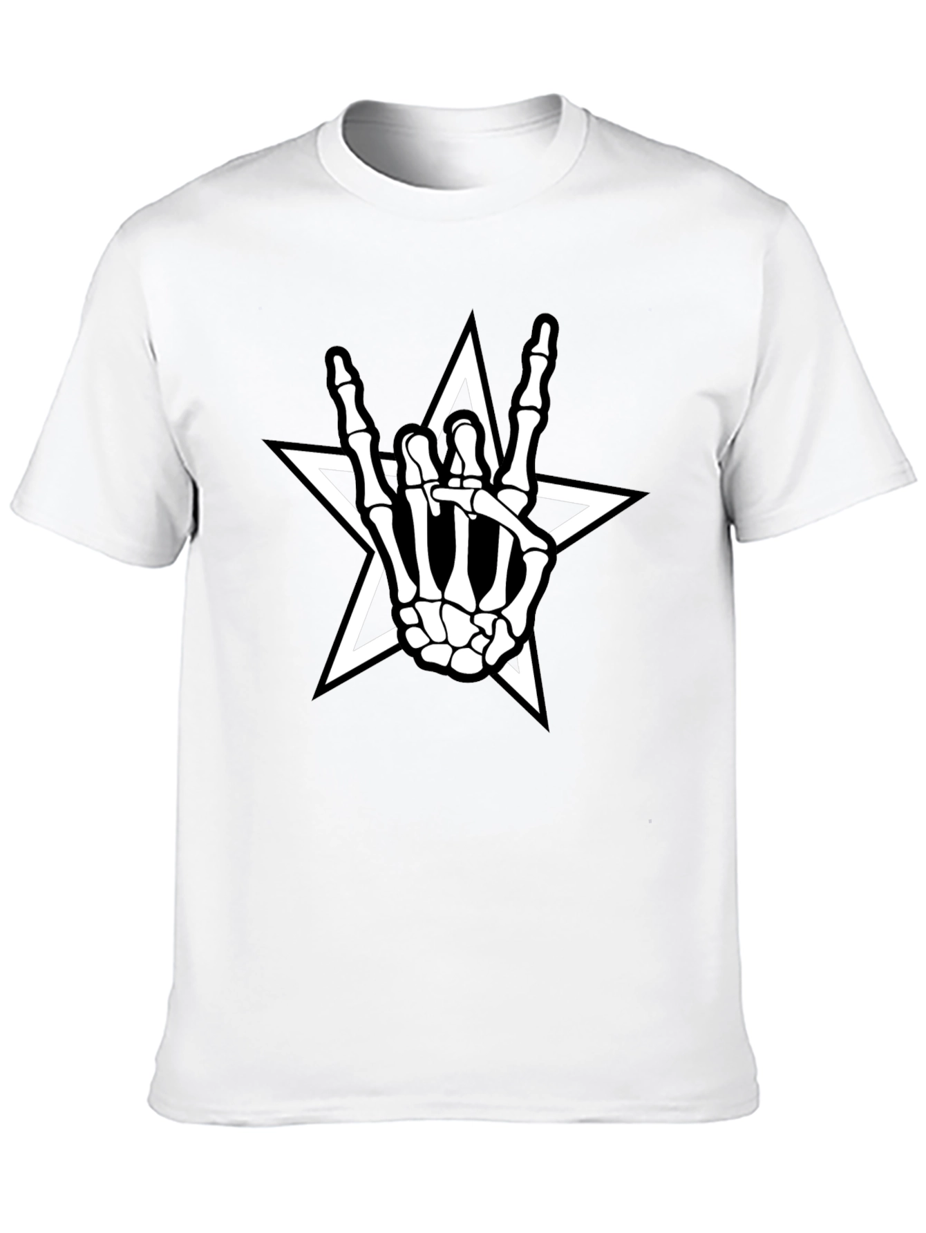 Black Rock On Skeleton Hand Star T-Shirt view 10