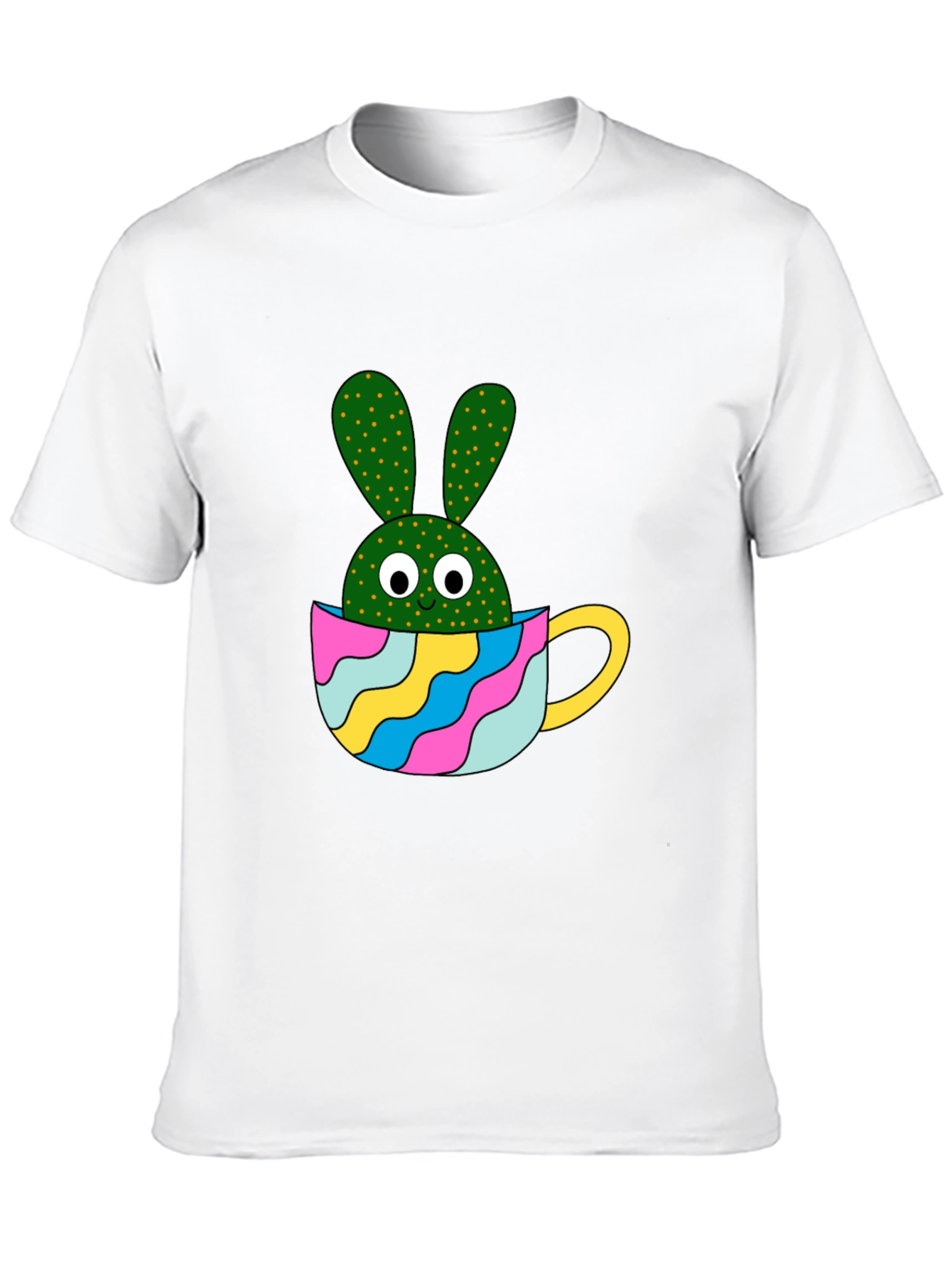 Black Cactus Bunny Black T-Shirt view 10