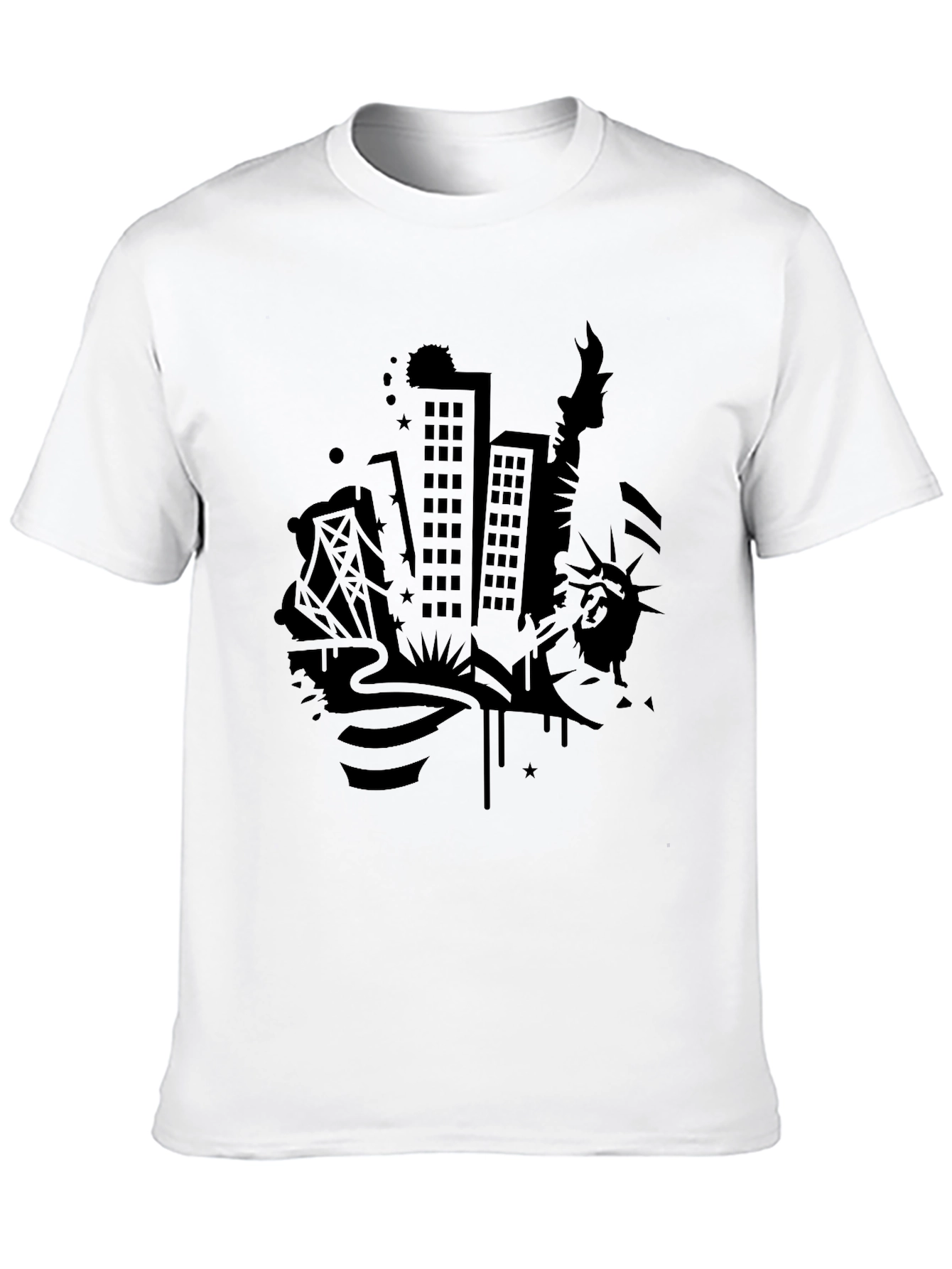 Black NYC Skyline Graphic Tee - Black view 10