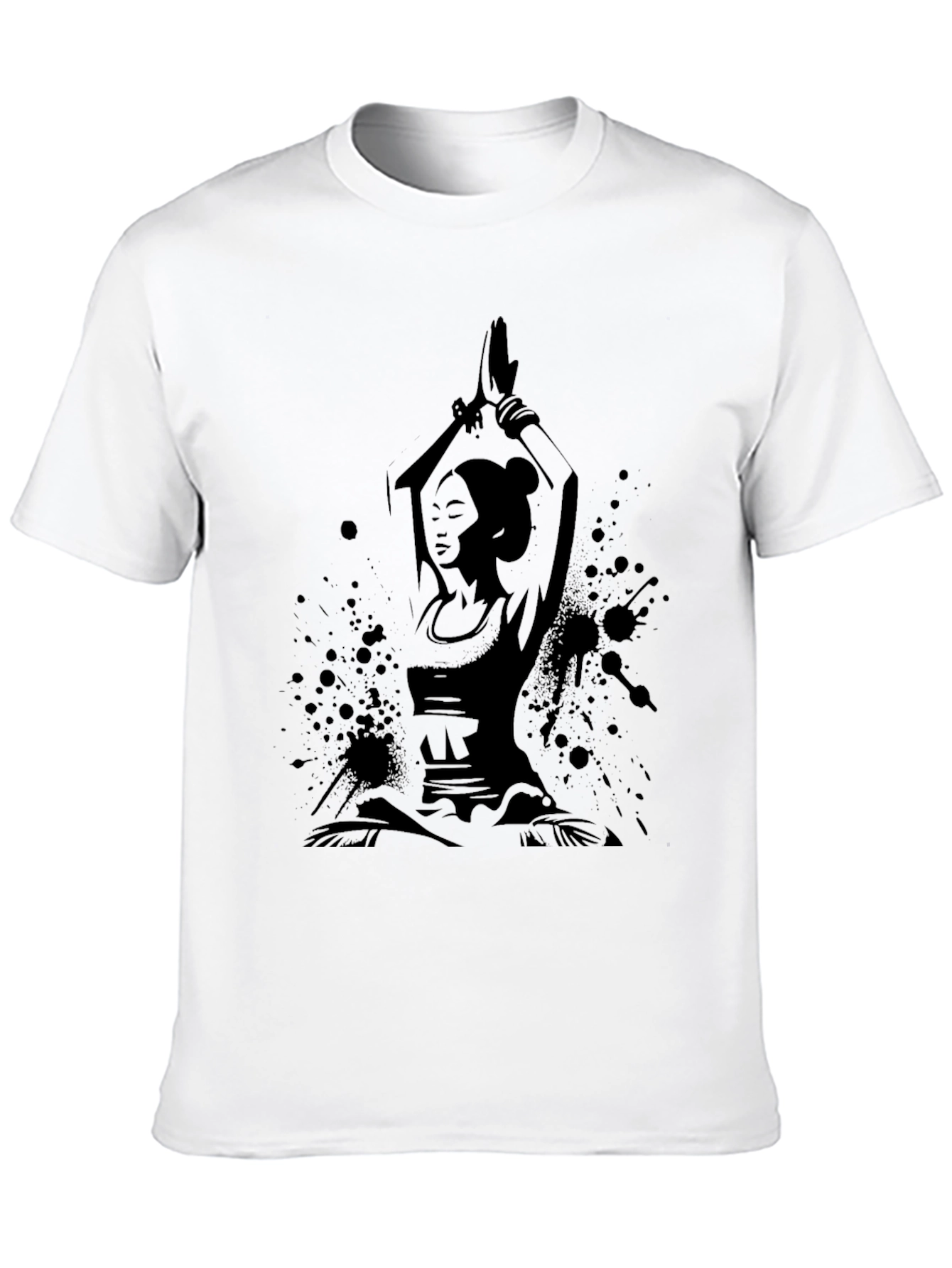 Black Men's Yoga Meditation Graphic T-Shirt view 10