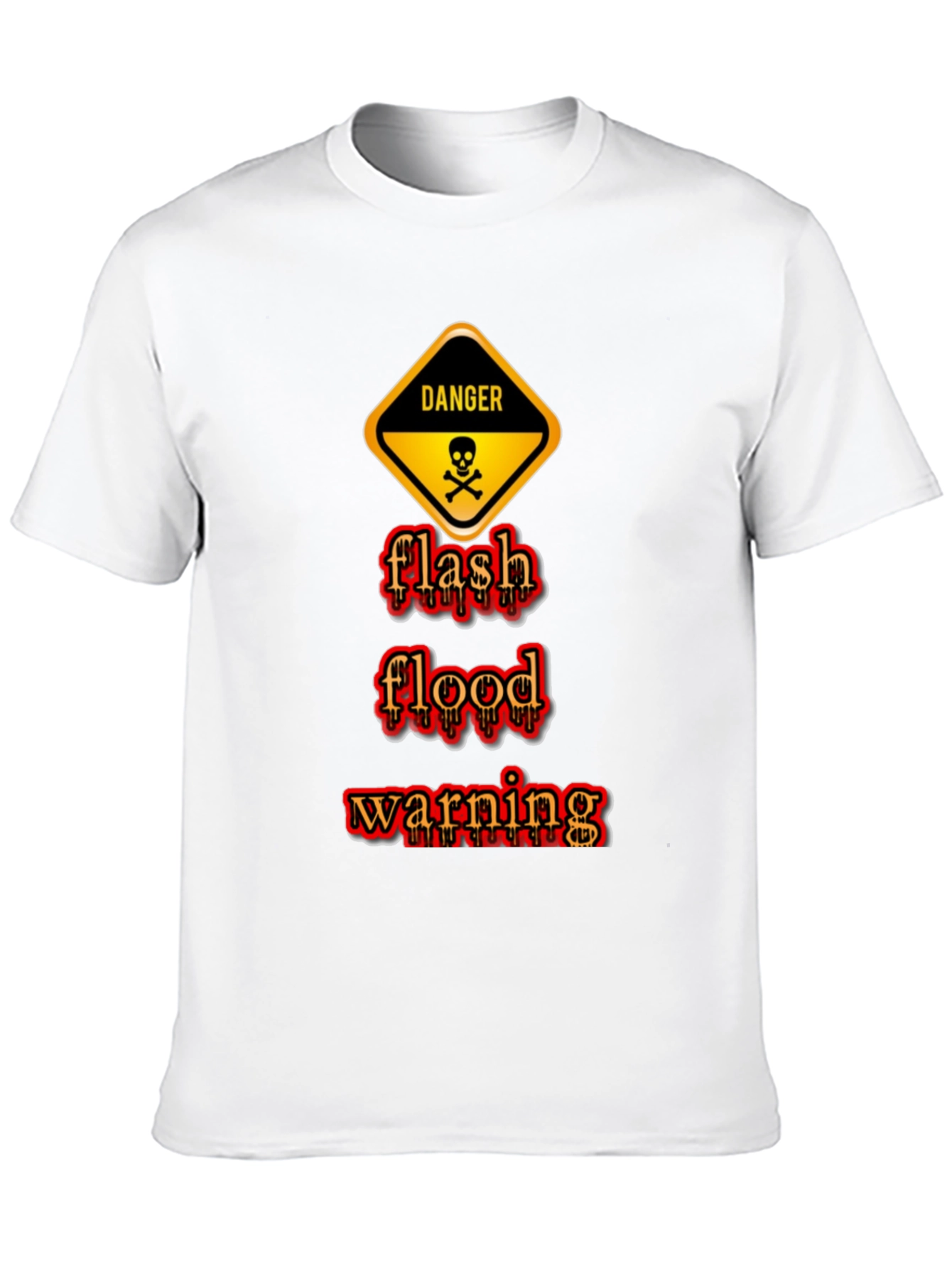 Black Danger Flash Flood Warning Graphic T-Shirt view 10