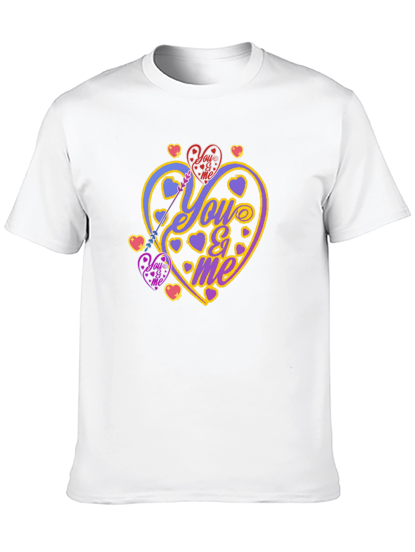 Black You & Me Heart Graphic Black T-Shirt view 10