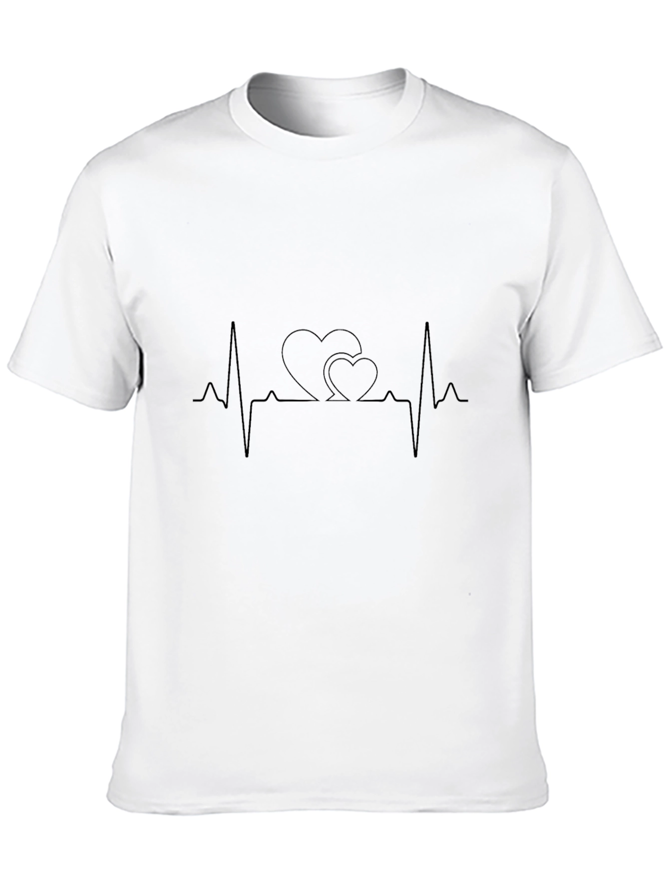 Black Heartbeat Love T-Shirt - Black view 10