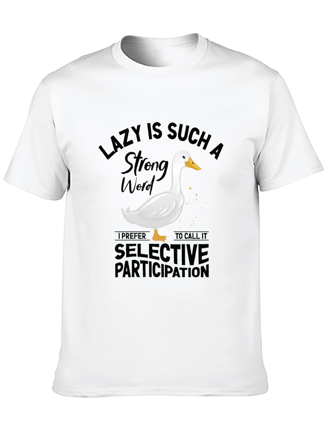 Black Funny Lazy Duck Graphic Tee view 10