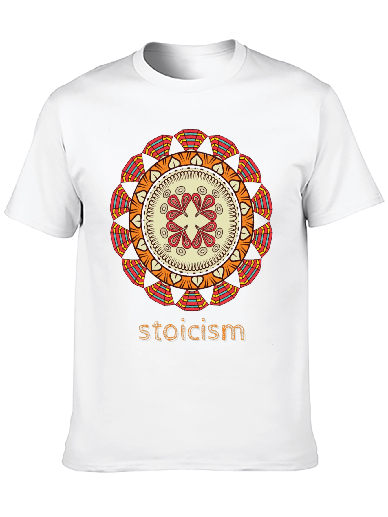 Black Stoicism Mandala Graphic T-Shirt - Stylish Unisex Tee view 10