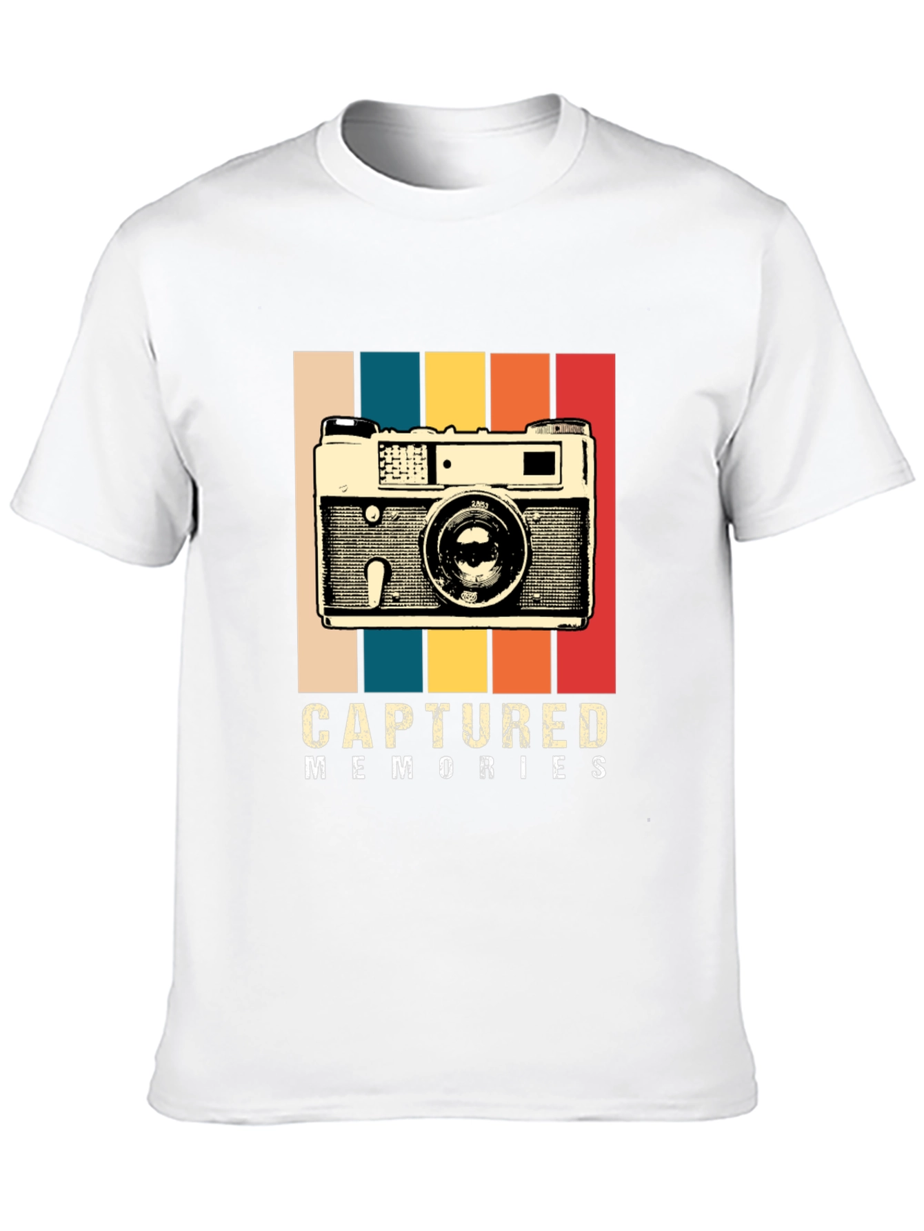 Black Captured Memories Retro Camera Graphic T-Shirt view 10