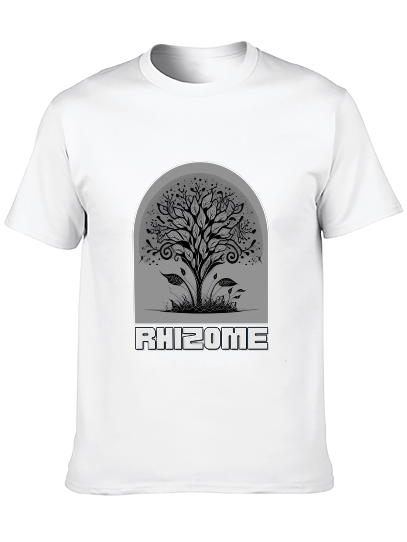 Black Rhizome Tree Graphic Black T-Shirt view 10