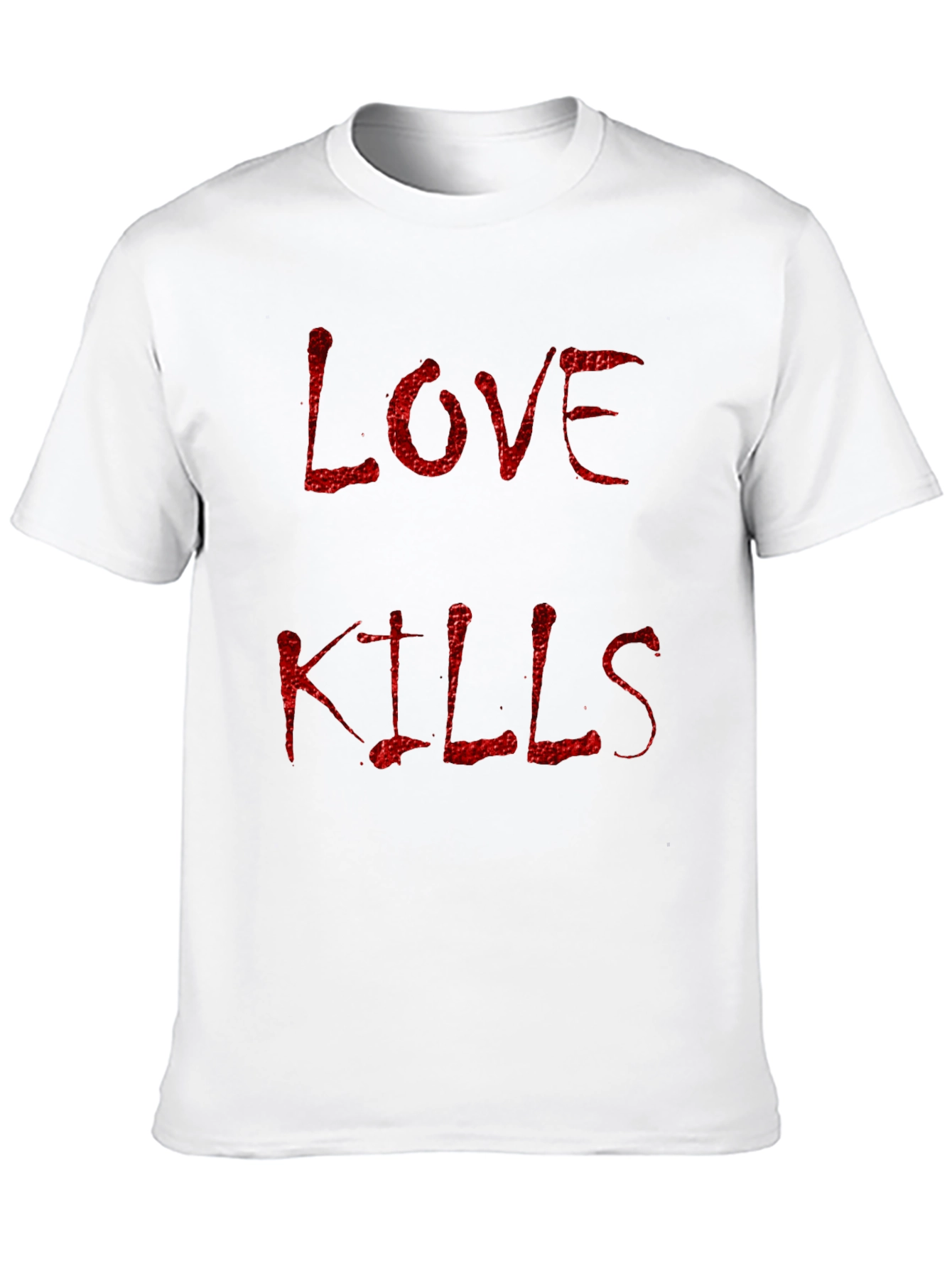 Black Love Kills Graphic T-Shirt - Bold Red Print on Black Tee view 10