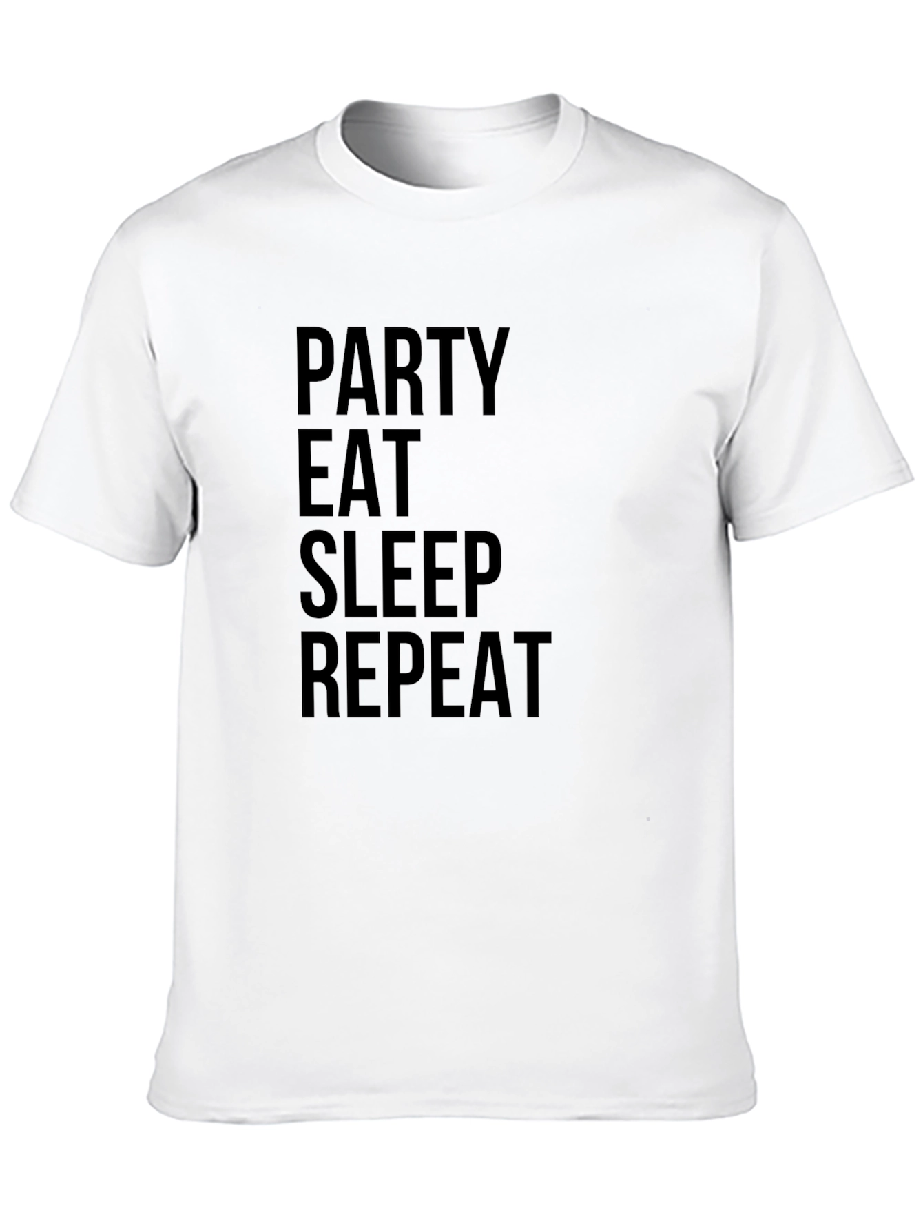 Black Party Eat Sleep Repeat Black Graphic Tee view 10