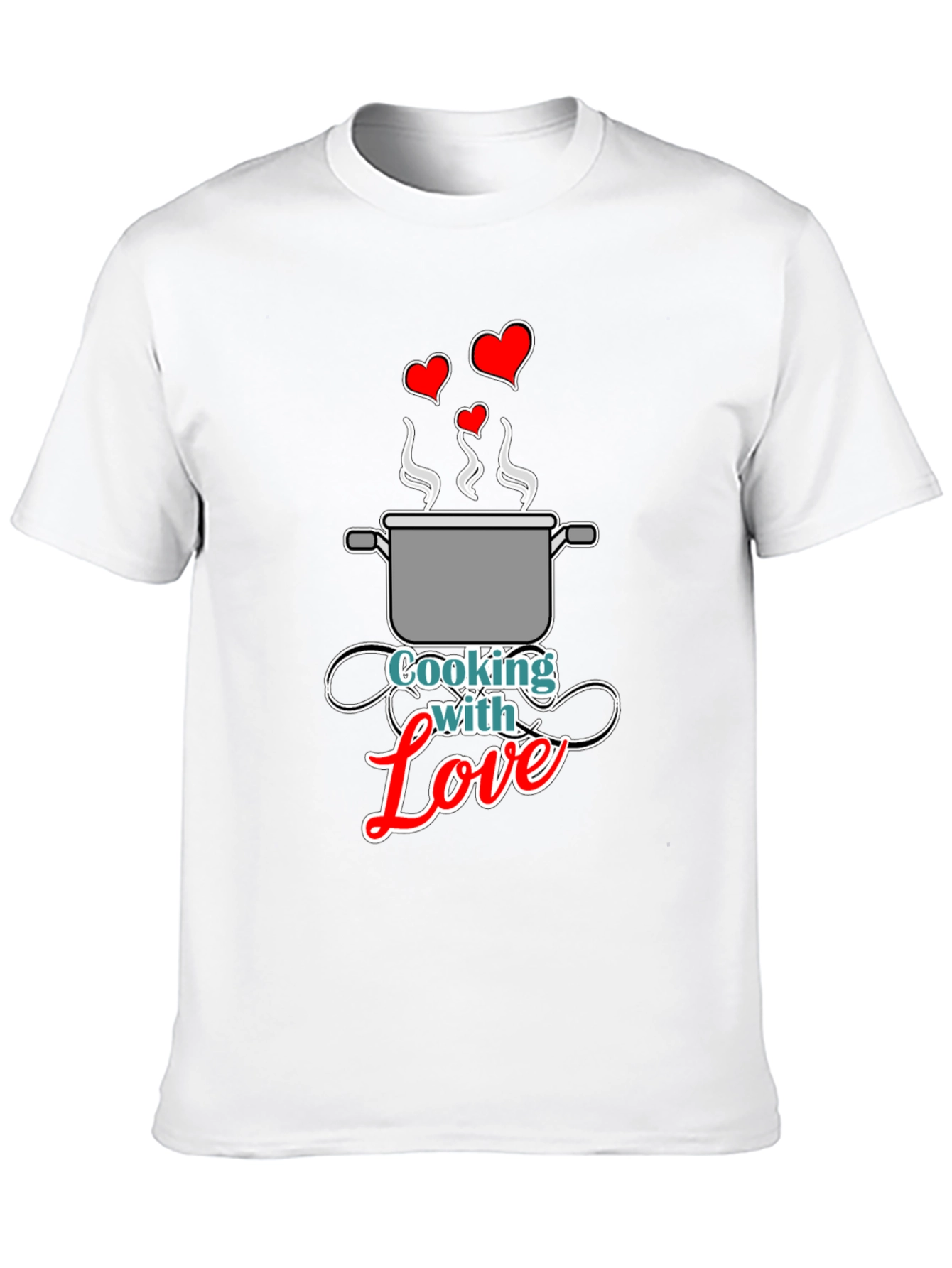 Black Cooking with Love Graphic Tee - Black Unisex T-Shirt view 10