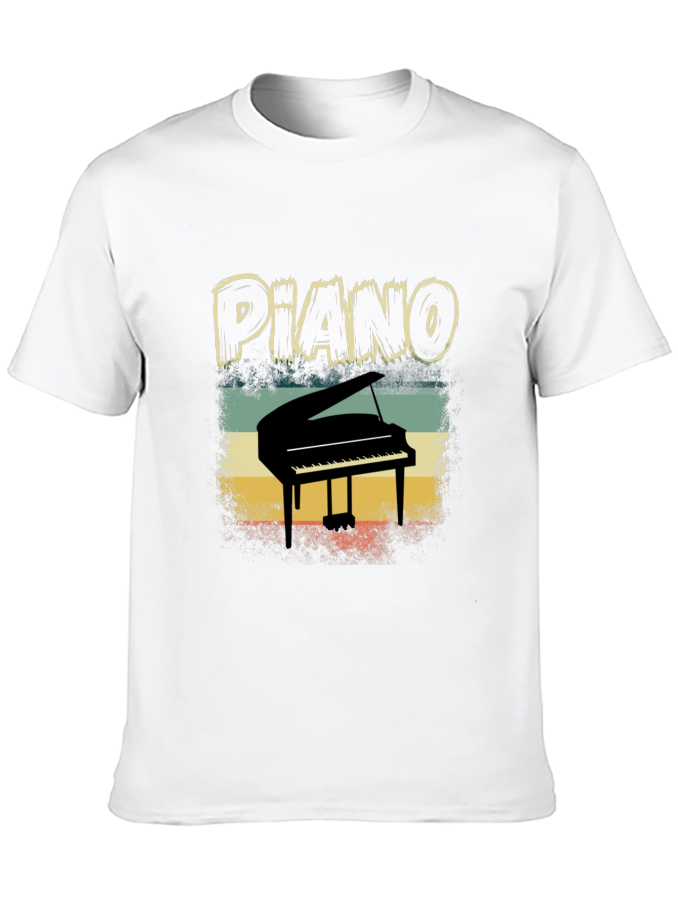 Black Retro Piano T-Shirt - Musician Apparel view 10