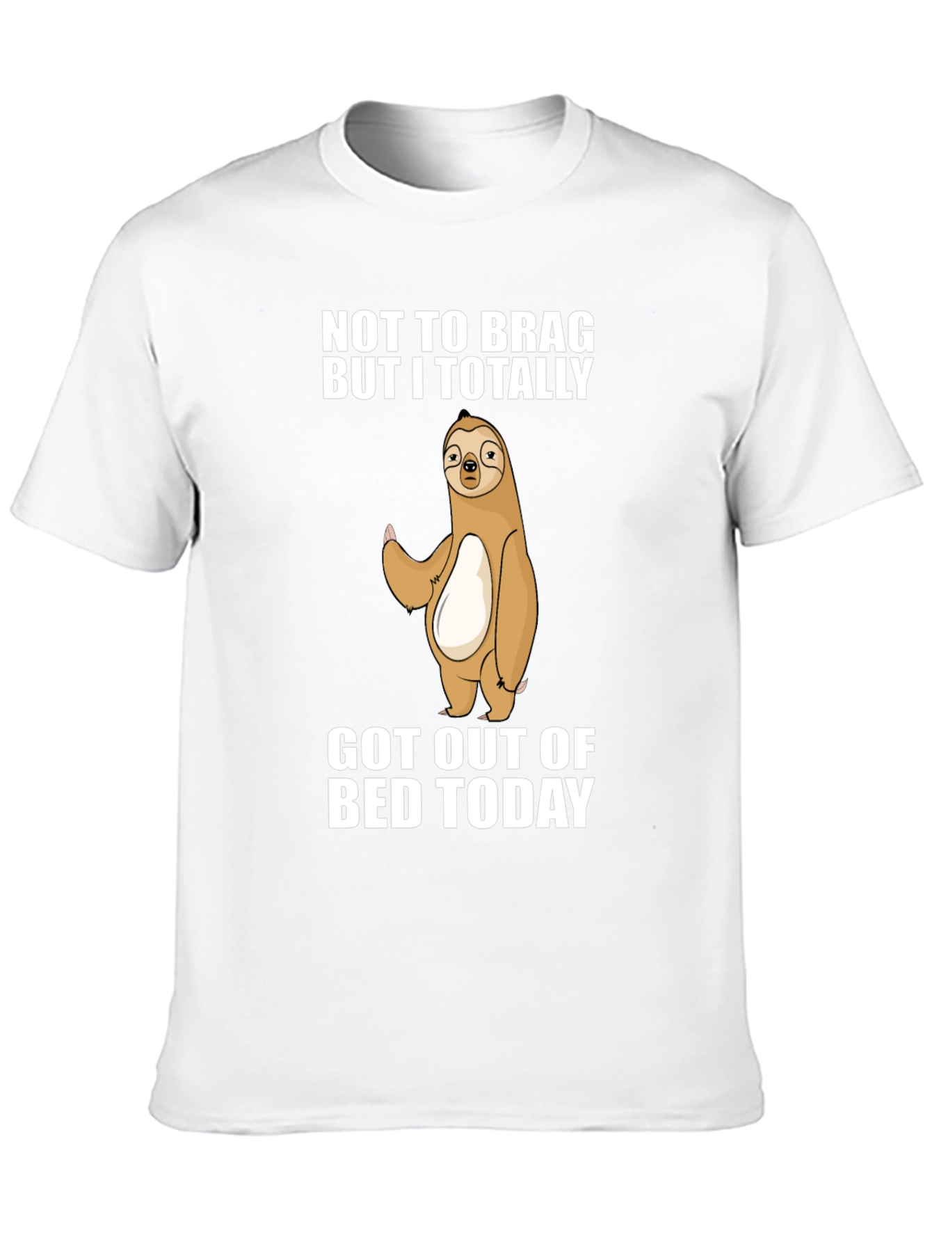 Black Funny Sloth T-Shirt: Not to Brag Got Out of Bed view 10