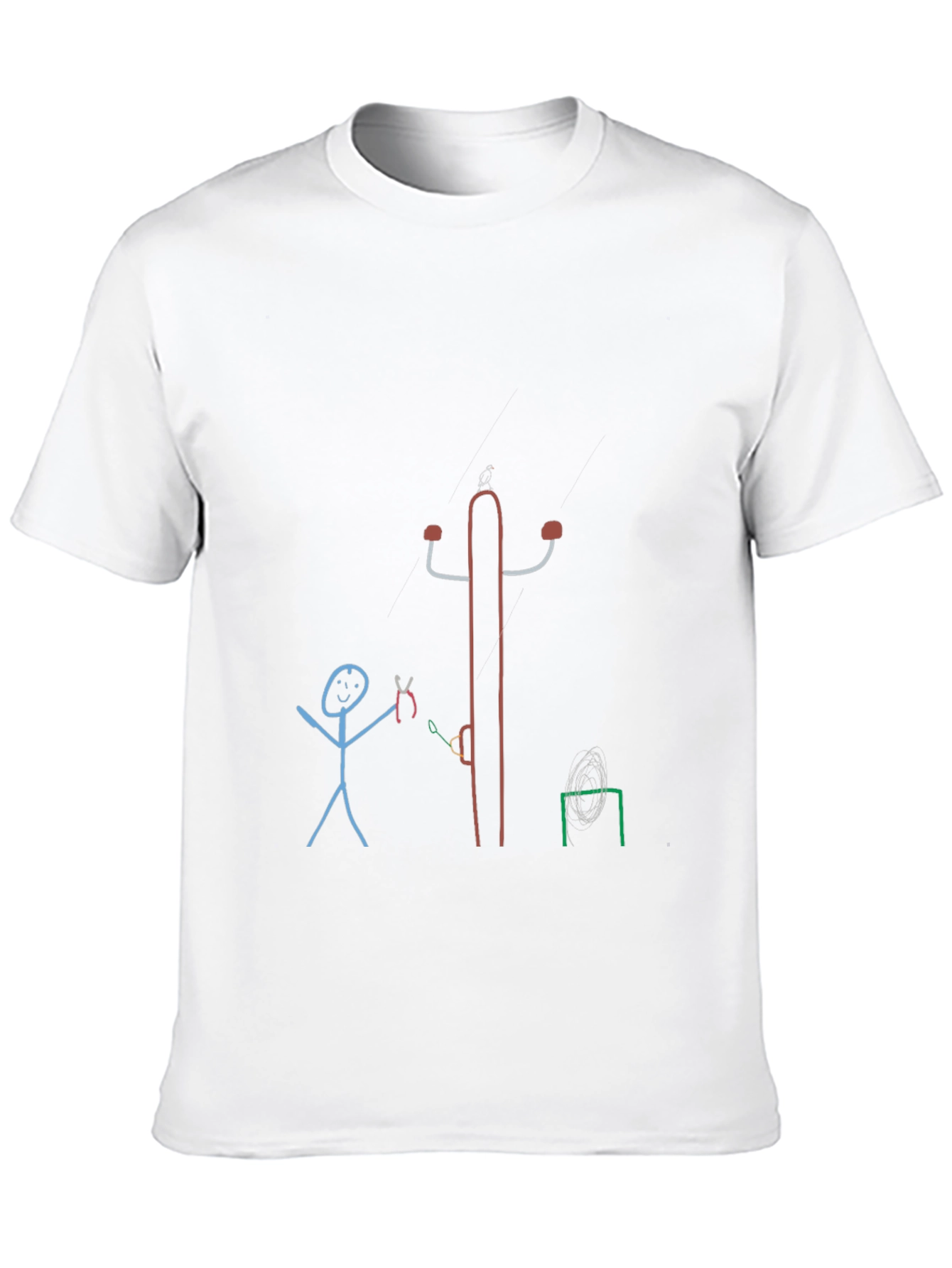 Black Novelty Stick Figure Design T-Shirt view 10