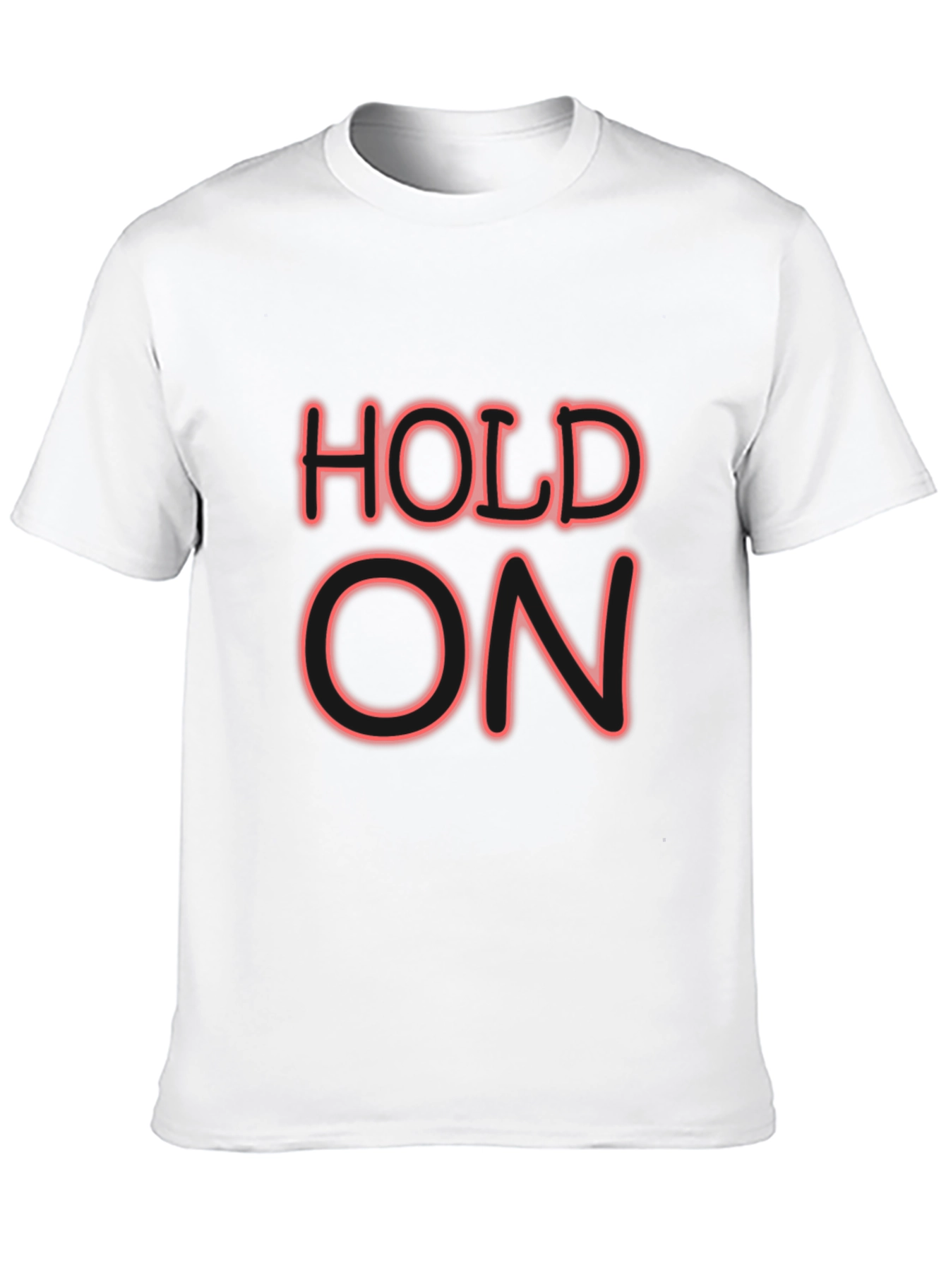 Black Hold On Graphic Tee - Black Crew Neck T-Shirt view 10