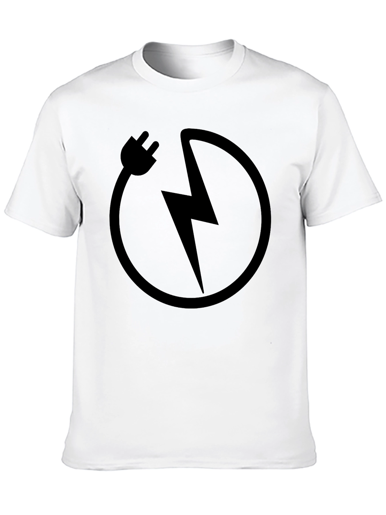 Black Electric Bolt Graphic Tee - Stylish Black Cotton T-Shirt view 10