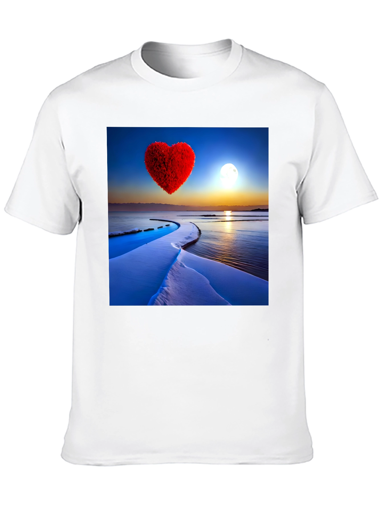 Black Heart Landscape Graphic Tee - Black Casual Shirt view 10