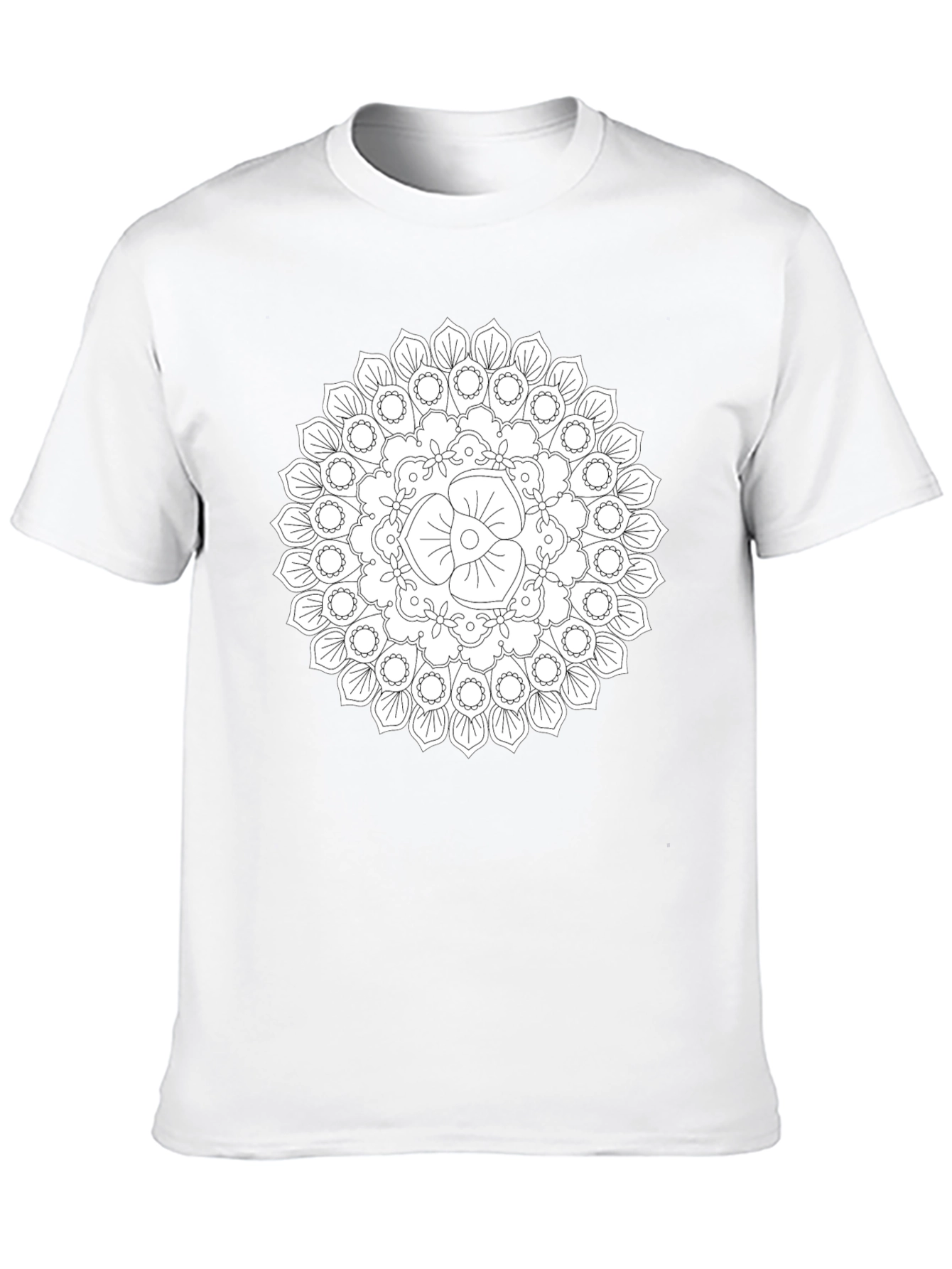 Black Black Mandala T-Shirt - Unique Geometric Design view 10