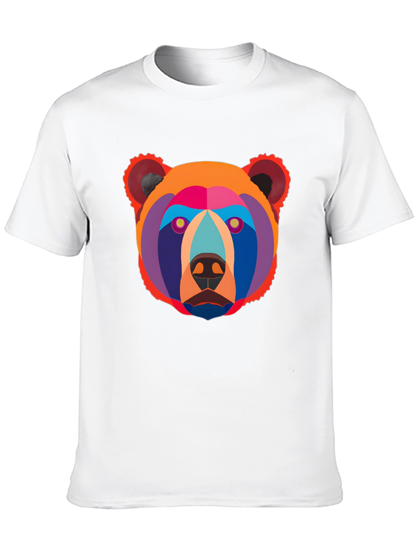 Black Geometric Bear Graphic Tee - Modern Art Shirt view 10