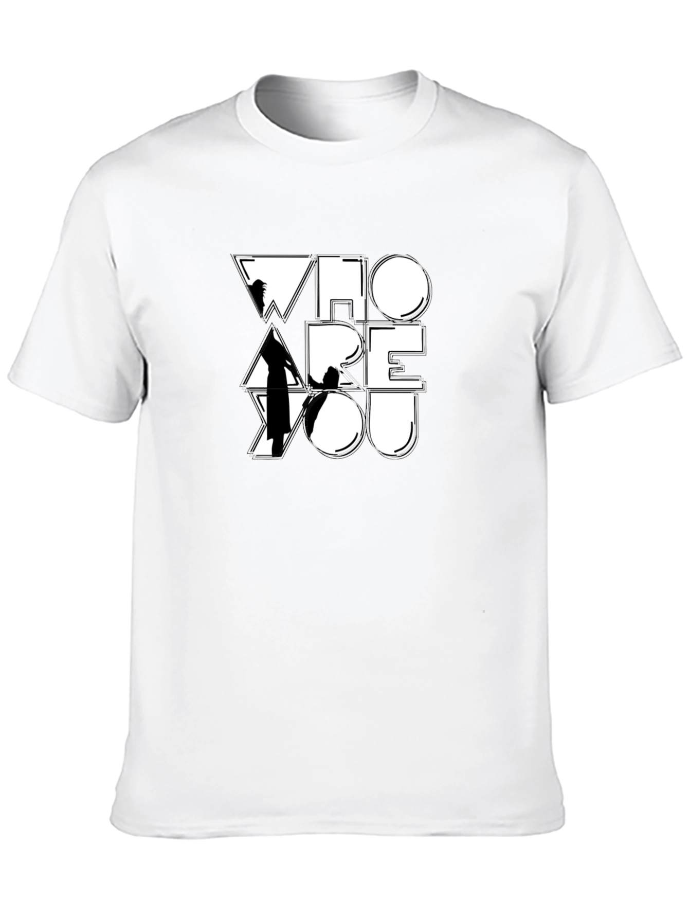 Black Who Are You Graphic Print Black T-Shirt view 10