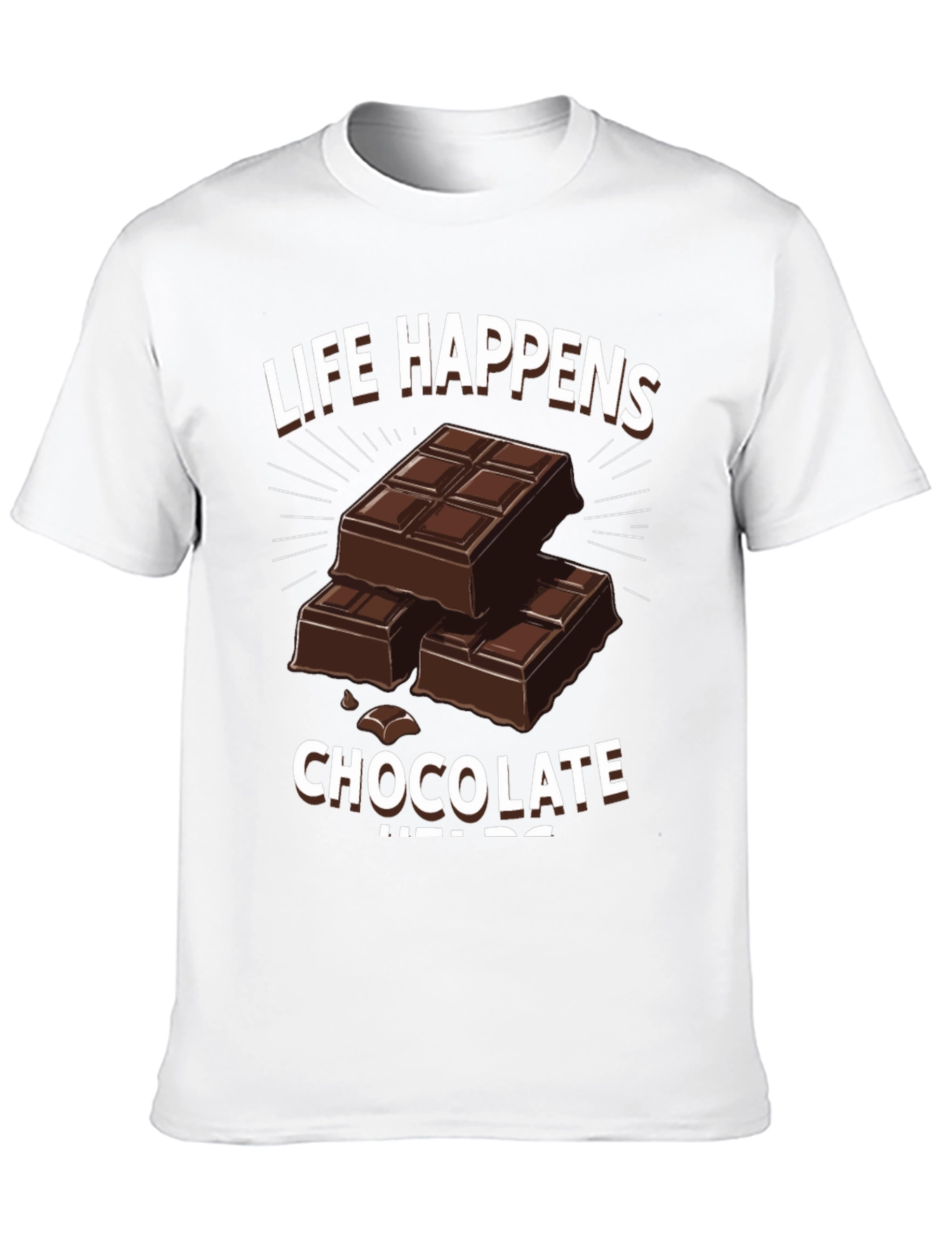 Black Life Happens Chocolate Helps Graphic T-Shirt view 10