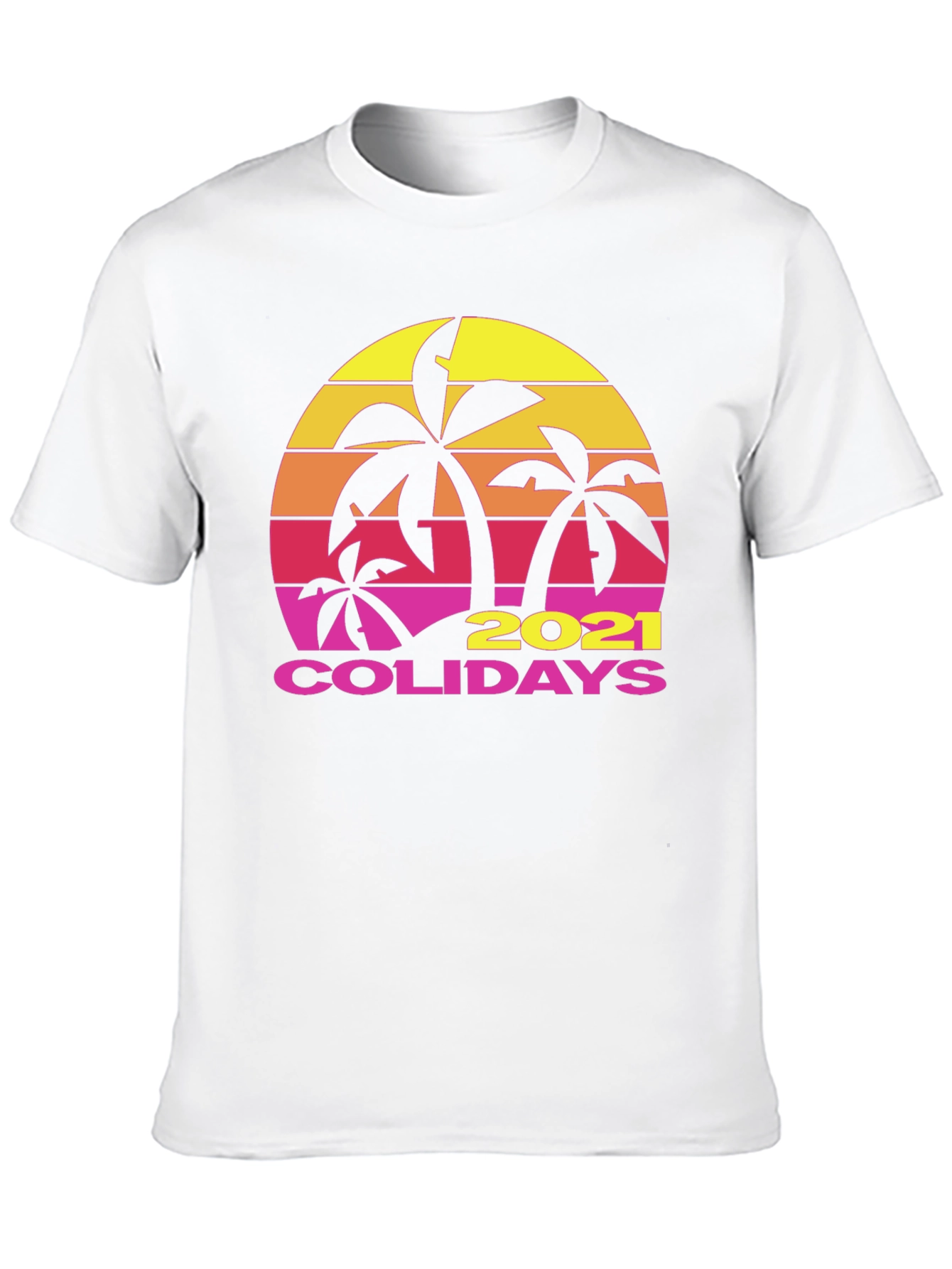 Black Tropical 2021 Holidays Black T-Shirt view 10