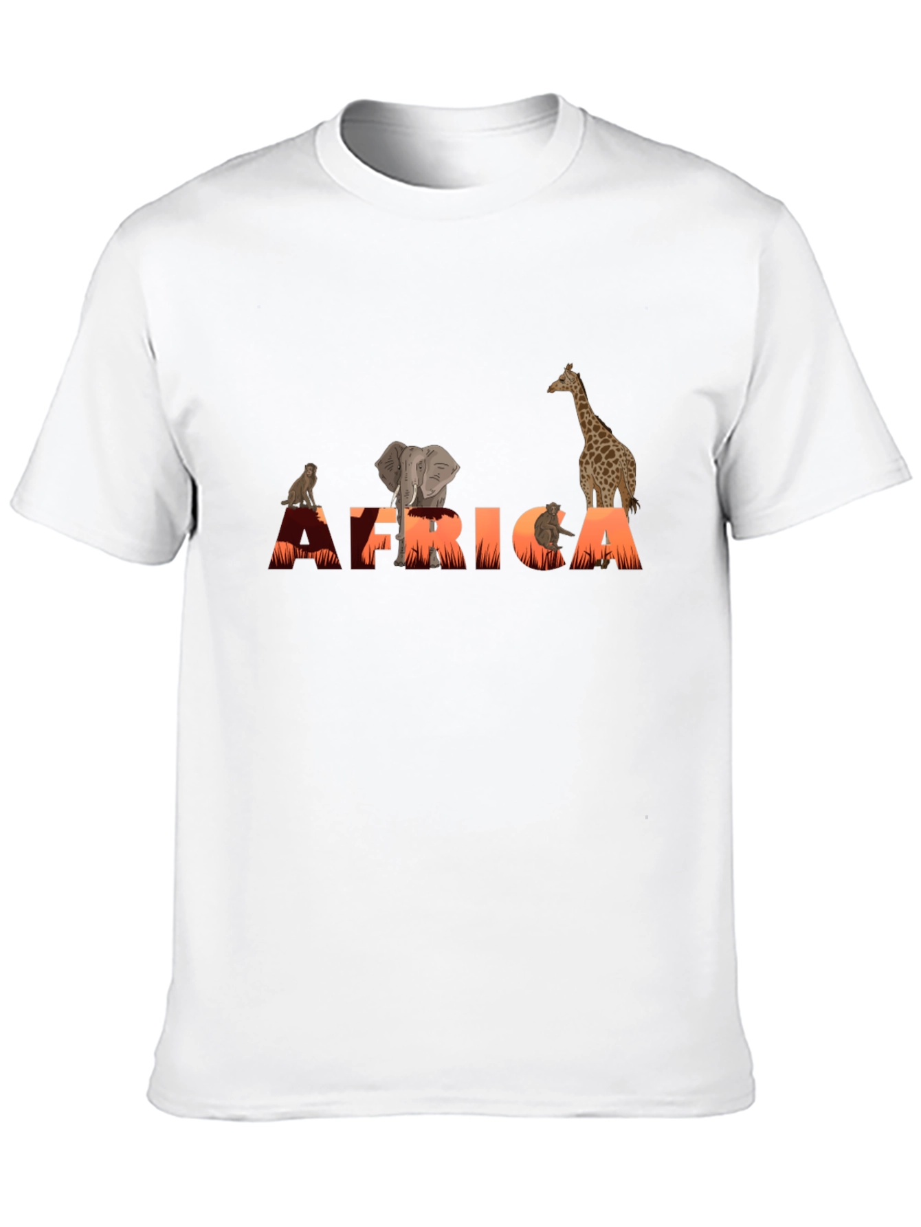 Black Africa Animal Graphic Tee - Unisex Black T-Shirt view 10