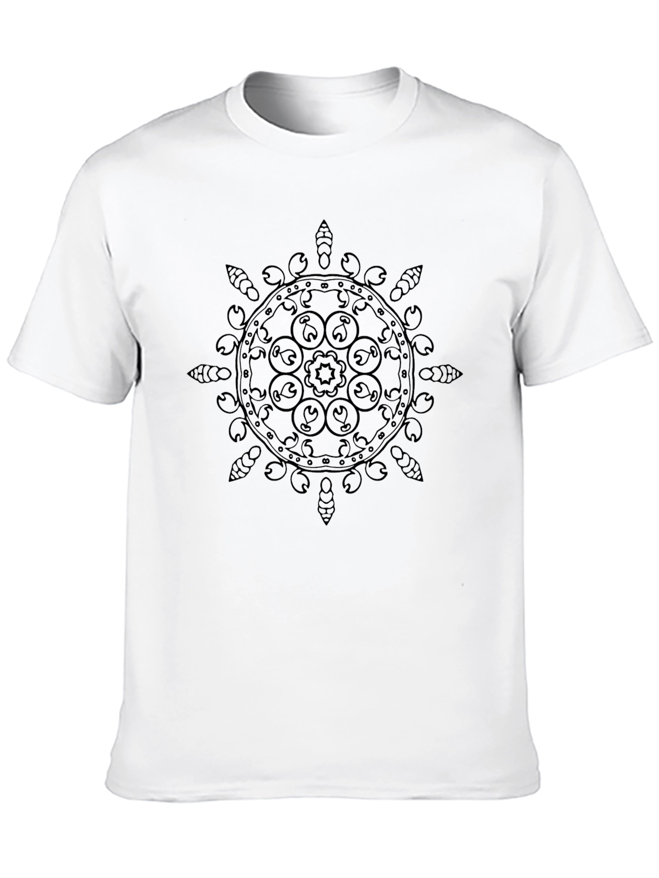 Black Black Mandala Graphic Tee - Stylish & Unique Design view 10